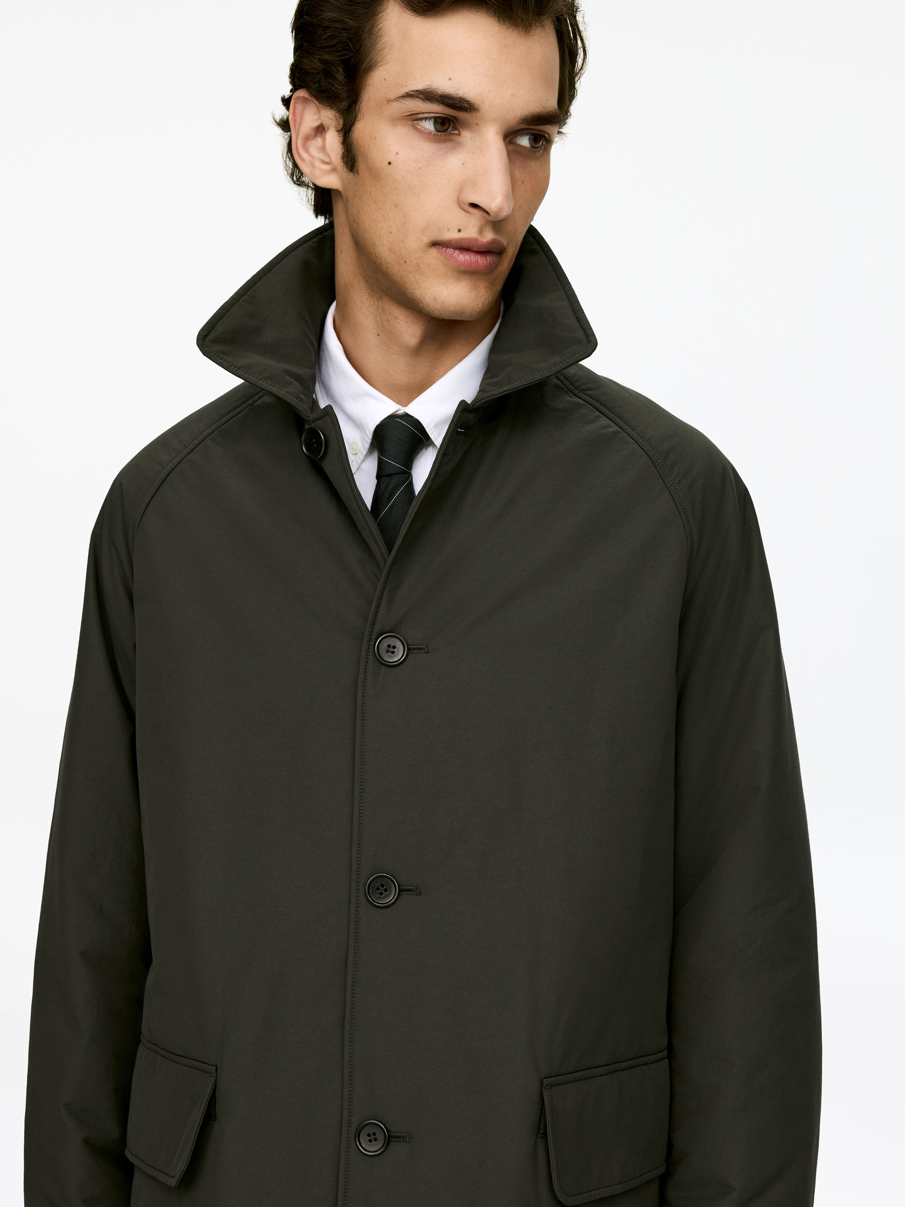 Light-Padded Car Coat - Dark Green - Loose fit - Men - StillMedia/Lookbook - 7