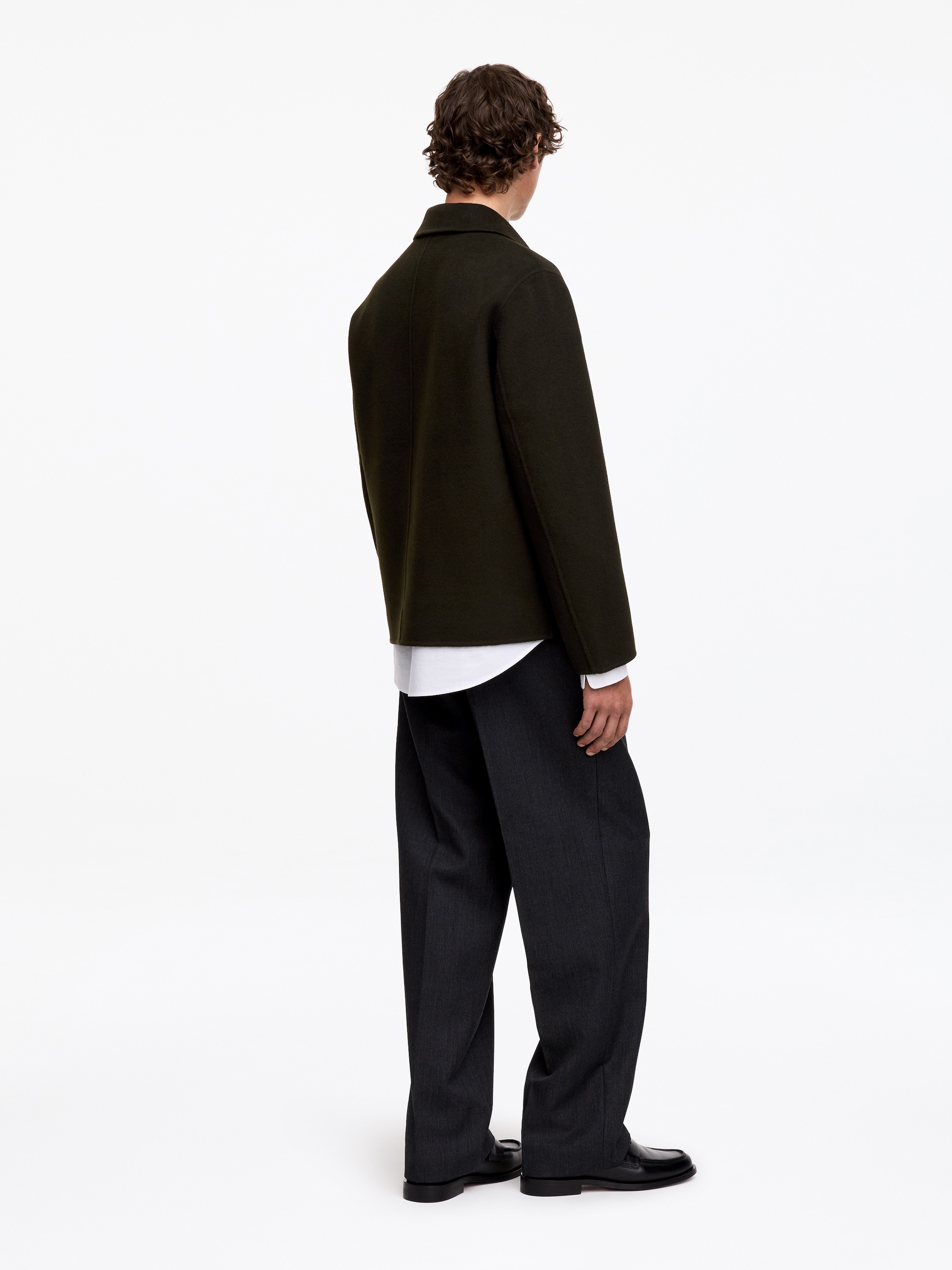 Double-Face Wool Blend Jacket - Dark Green - Regular fit - Men - StillMedia/Lookbook - 2