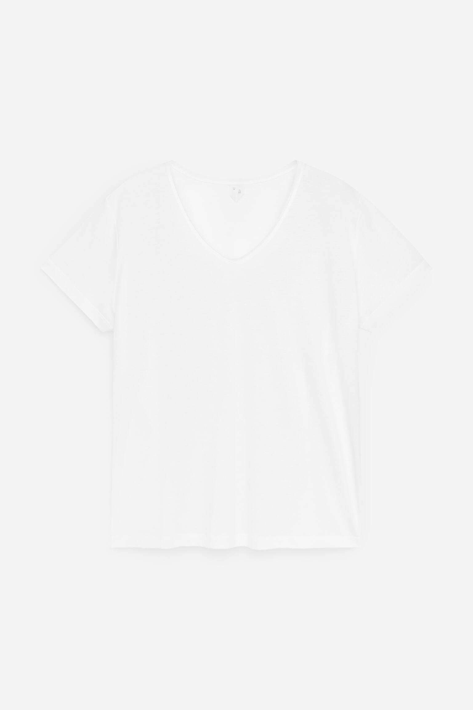 T-shirt med dyb halsudskæring - Hvid - 2