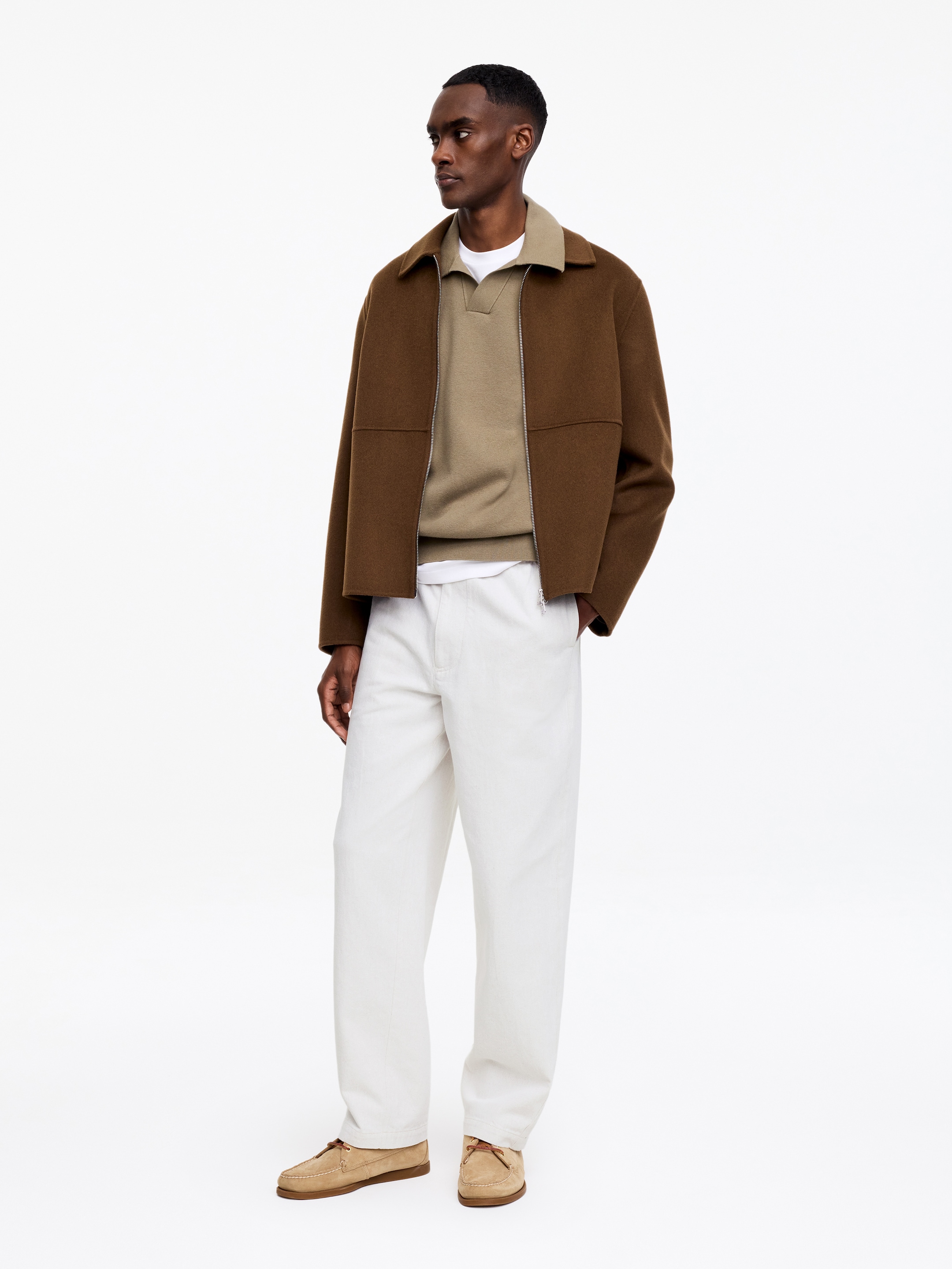 Vida byxor i bomull och linne - Off-white - Loose fit - Men - StillMedia/Lookbook - 4