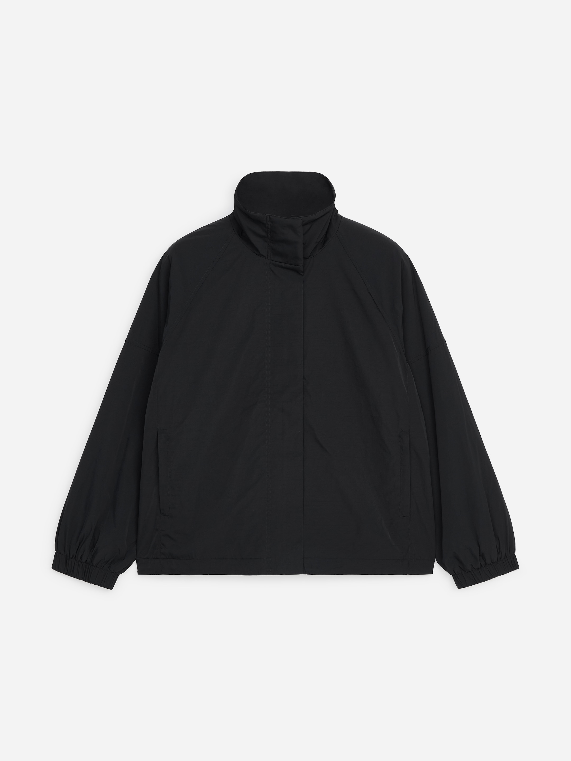 Padded Windbreaker Jacket-Black-20481