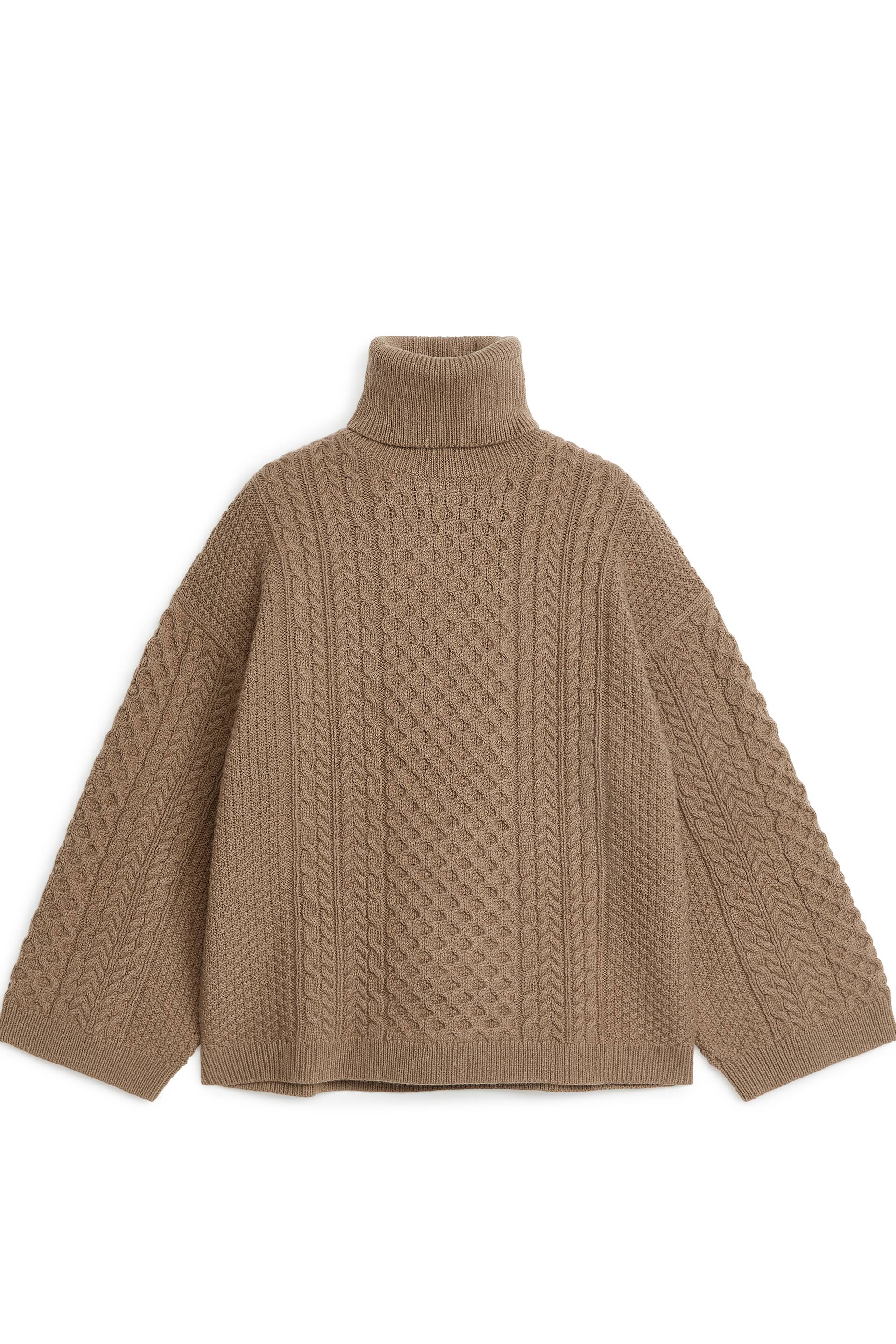 View larger image: Cable-Knit Wool Jumper - Light Brown - Ladies | H&M GB 1