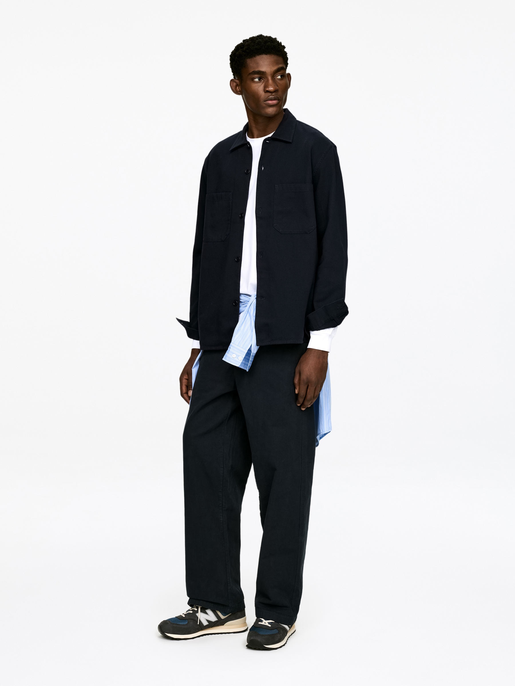 Cotton Twill Overshirt - Dark Blue - Regular fit - Men - StillMedia/Lookbook - 8