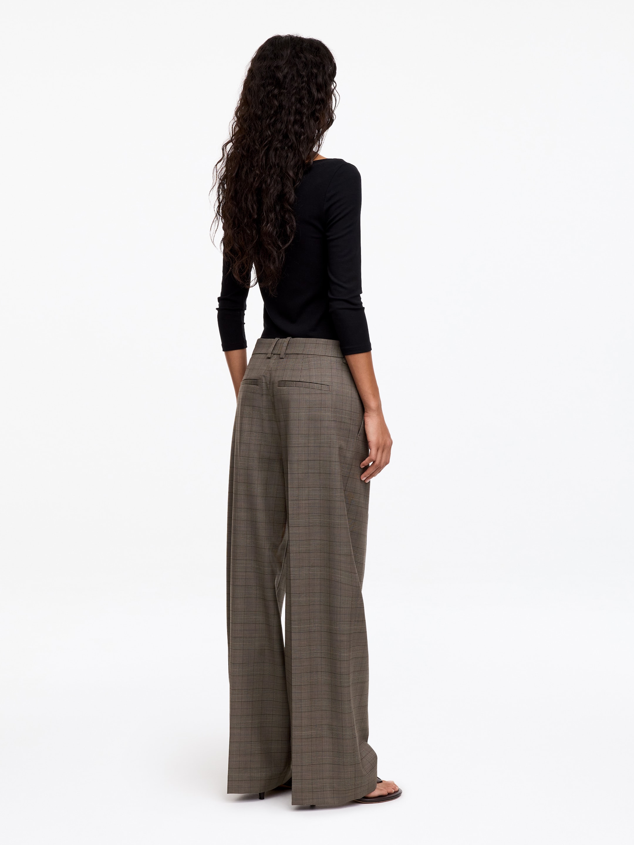 Wool Blend Tailored Trousers - Dark Brown - Relaxed fit - women - StillMedia/Lookbook - 2