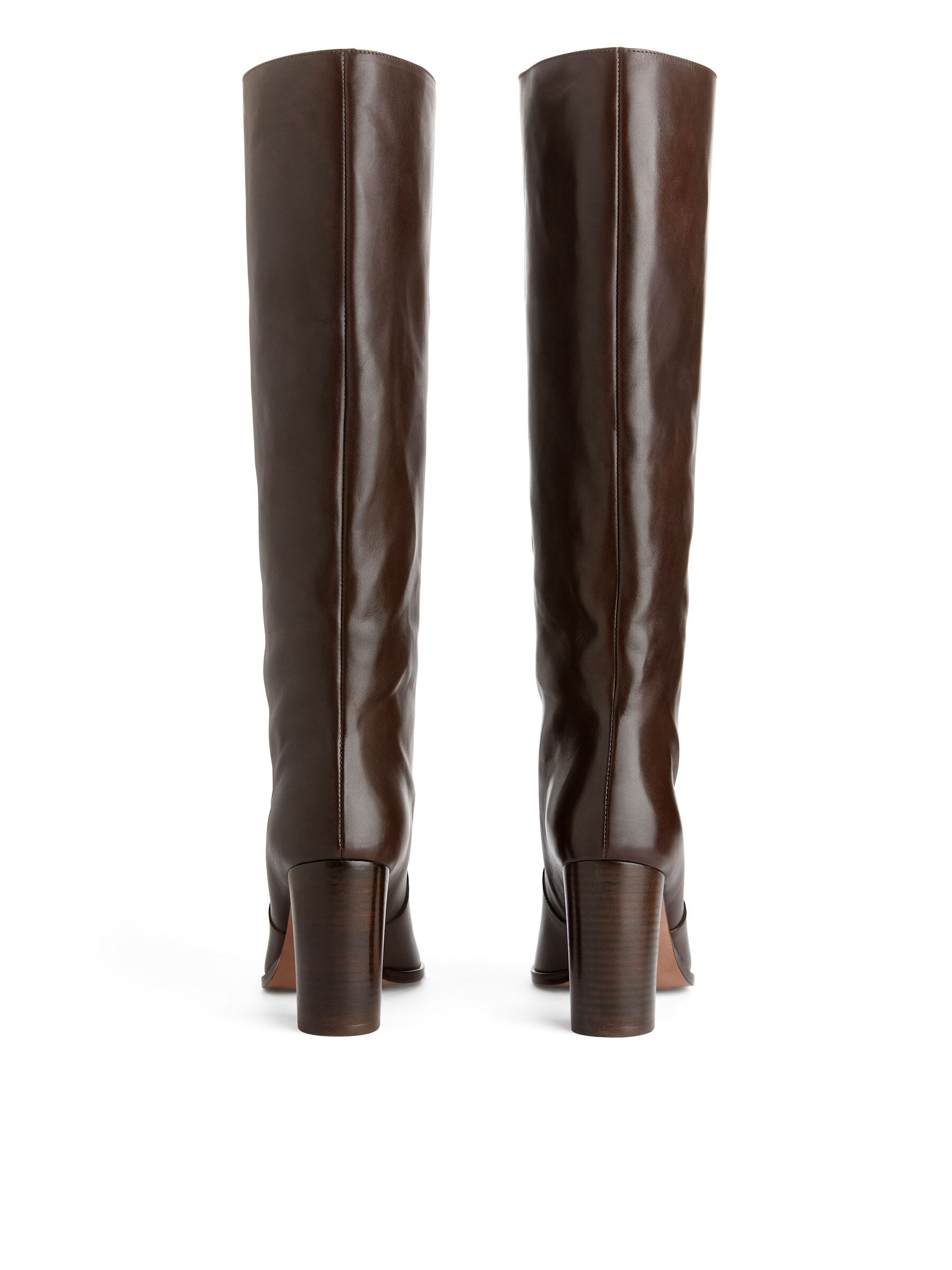 Knee-High Leather Boots - Brown - Women - StillMedia/DescriptiveStillLife - 3