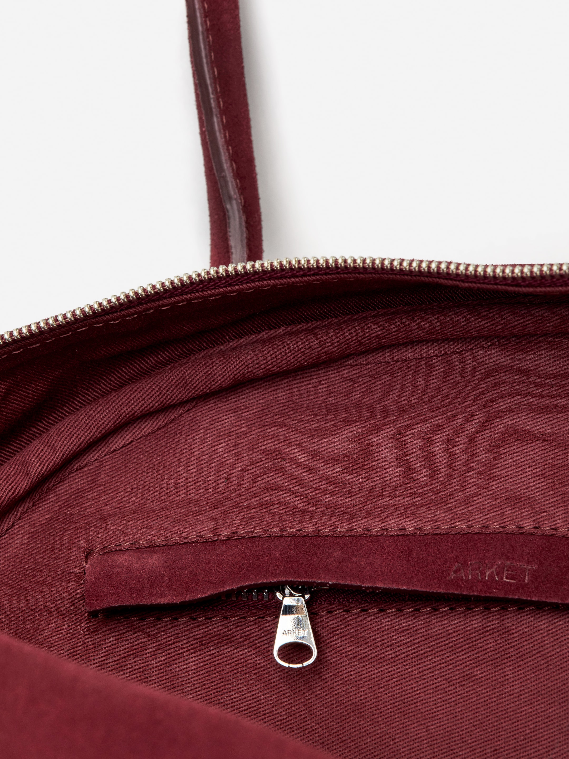 Sac de bowling en croûte de cuir suédé - Rouge foncé - Femme - StillMedia/DescriptiveDetail - 3