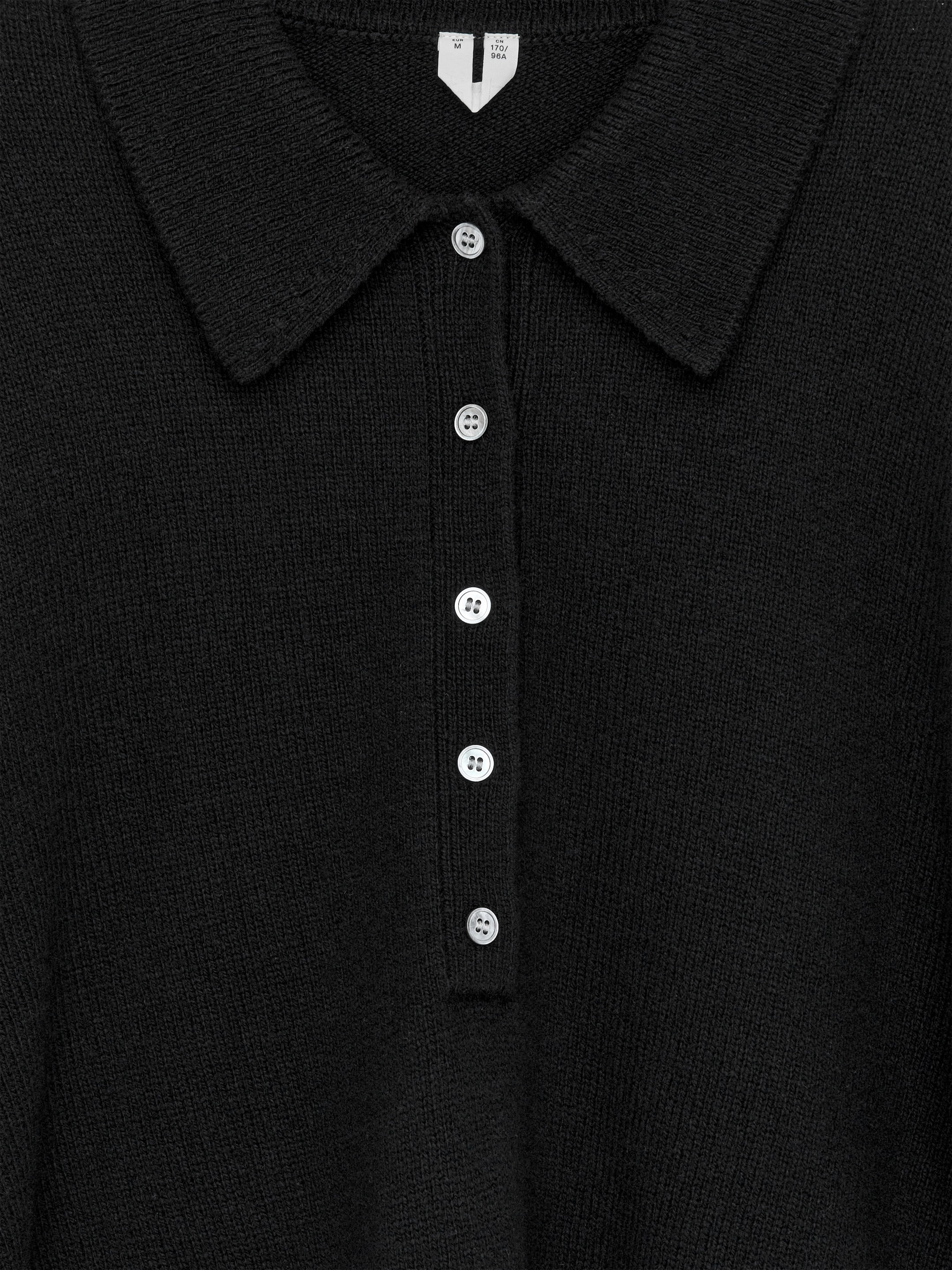 Wełniany sweter polo - Czarny - Luźny fason - Women - StillMedia/DescriptiveDetail - 1