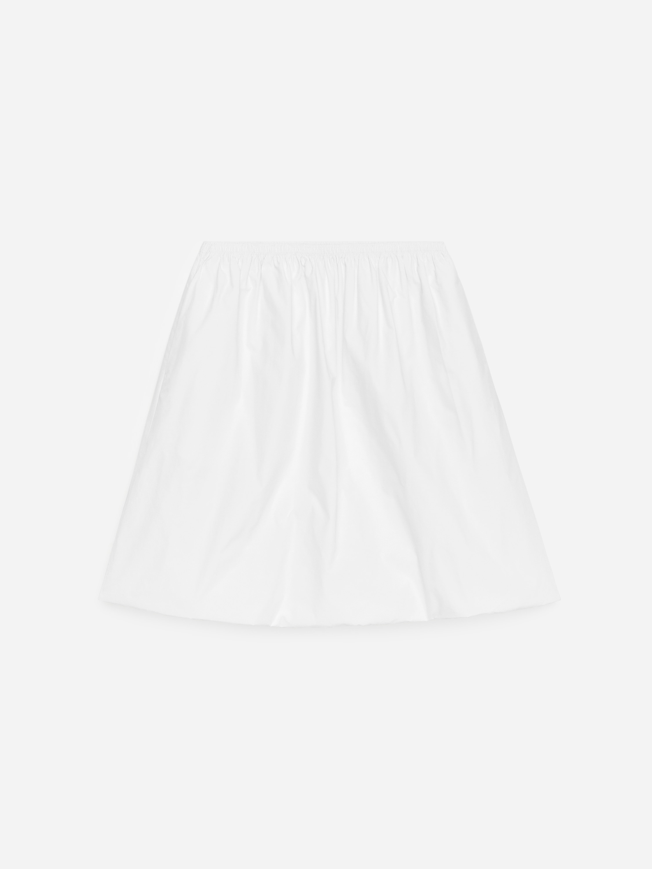 Falda abullonada de tafetán - Blanco