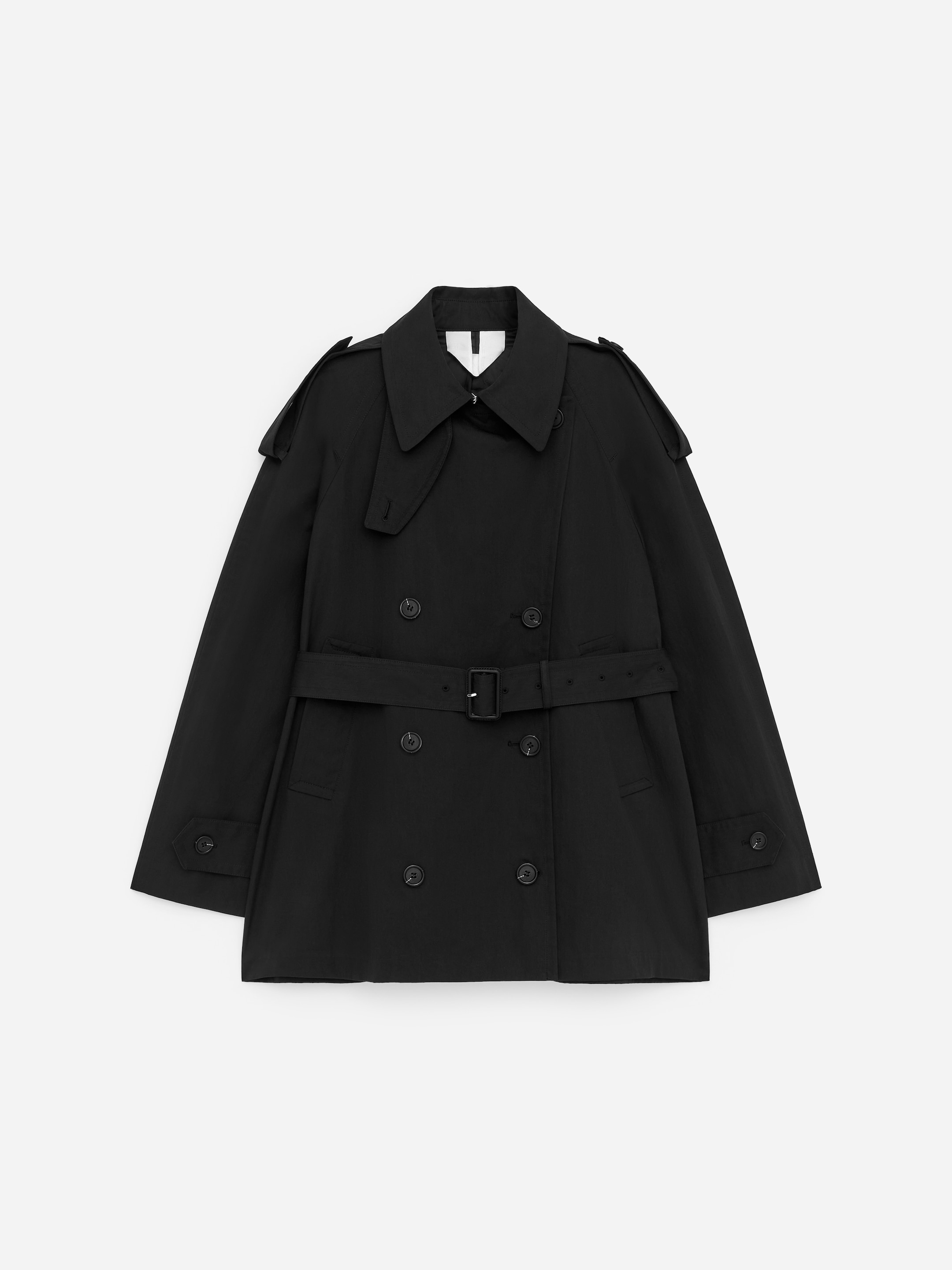 Oversized Trench Jacket-Black-17913