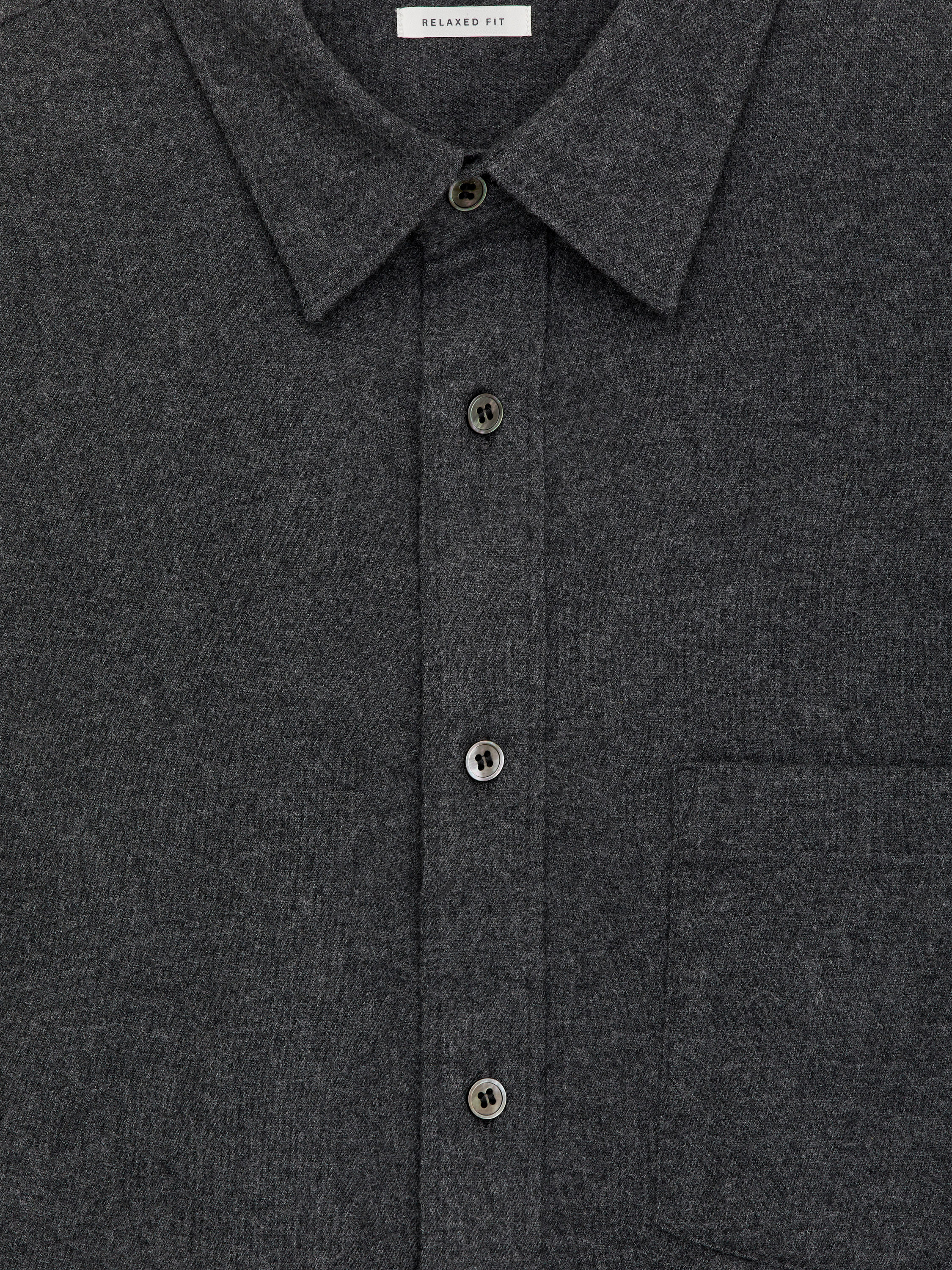 Flannel Shirt - Grey Melange - Relaxed fit - Men - StillMedia/DescriptiveDetail - 1
