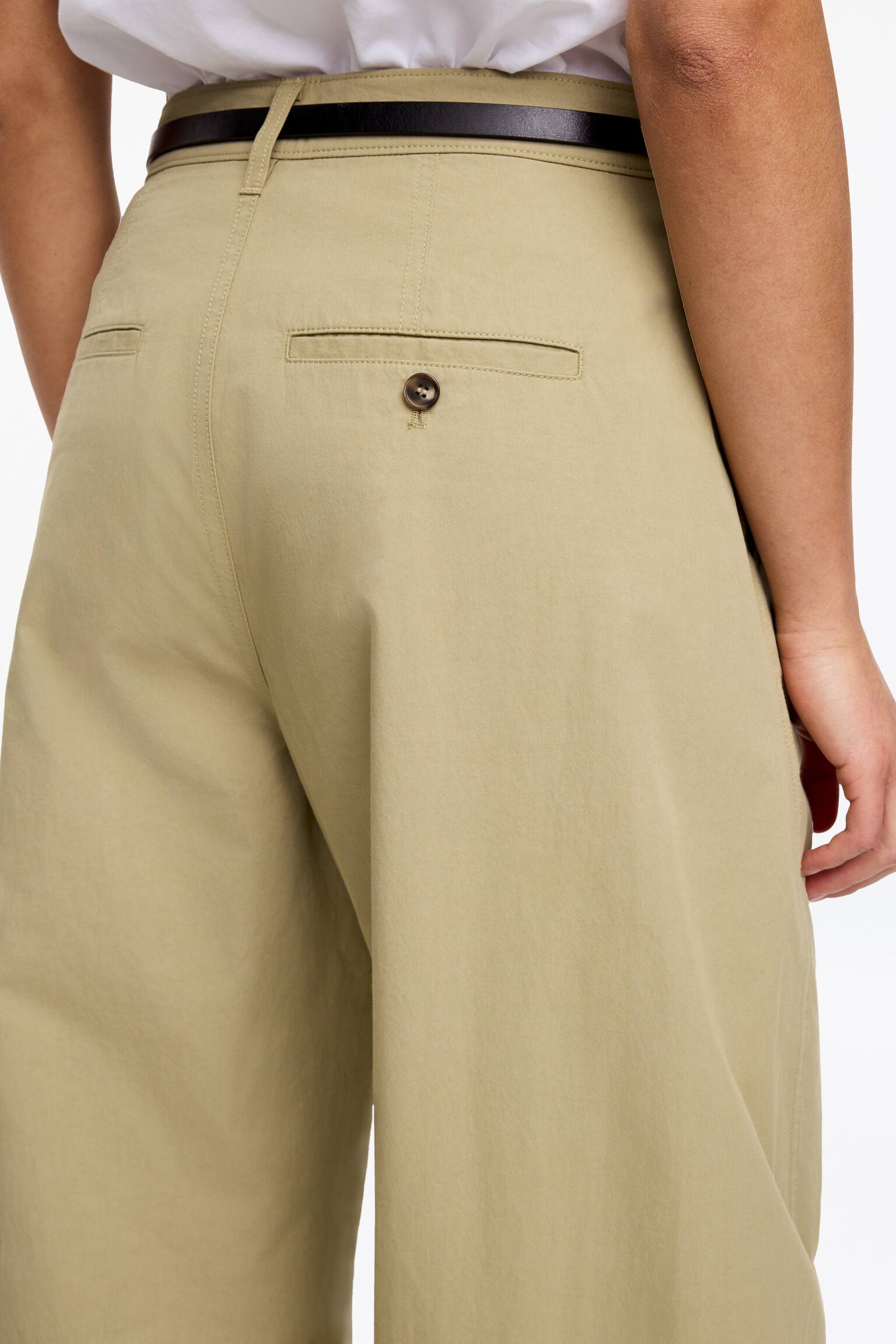 Bukser med tøndeformede ben - Beige/Råhvid/Sort - 4