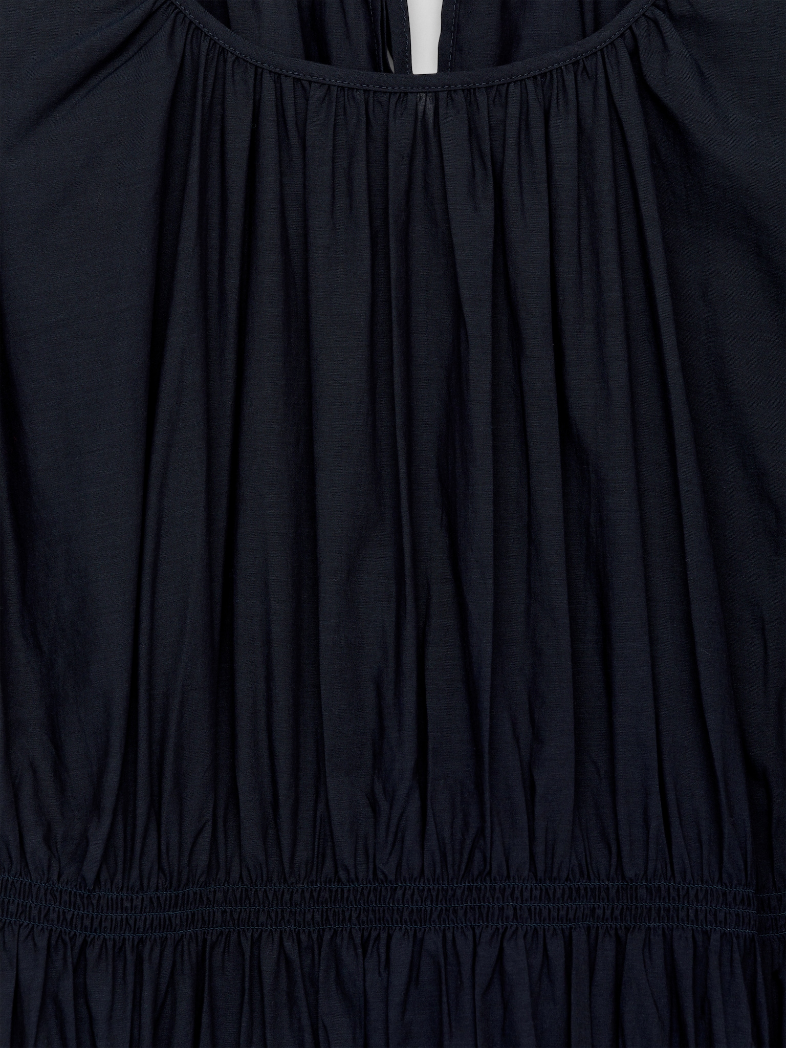 Volume-Sleeve Dress - Dark Blue - 6