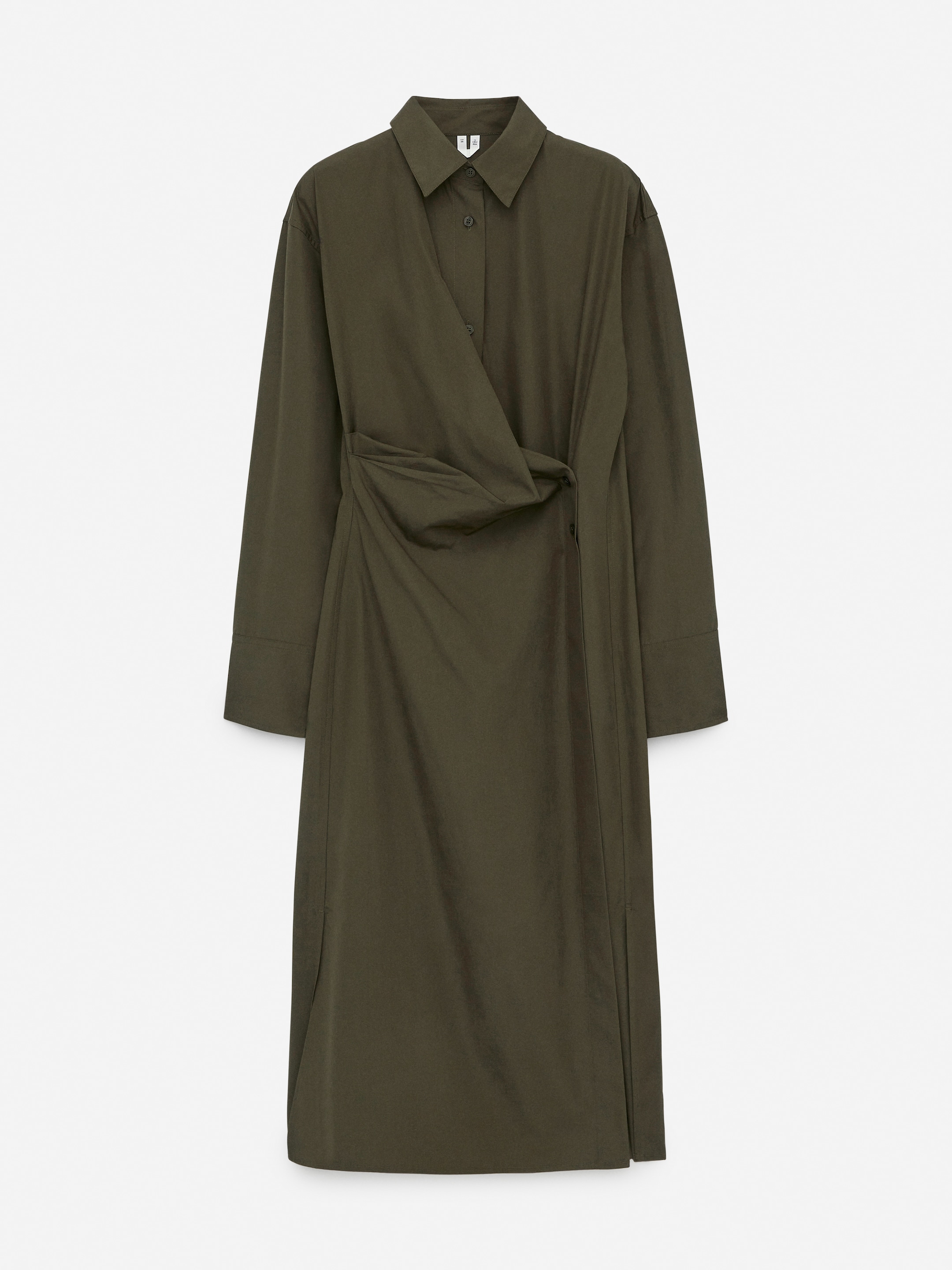 Vestido cruzado midi - Verde oscuro - Corte estándar - Women - StillMedia/DescriptiveStillLife - 1