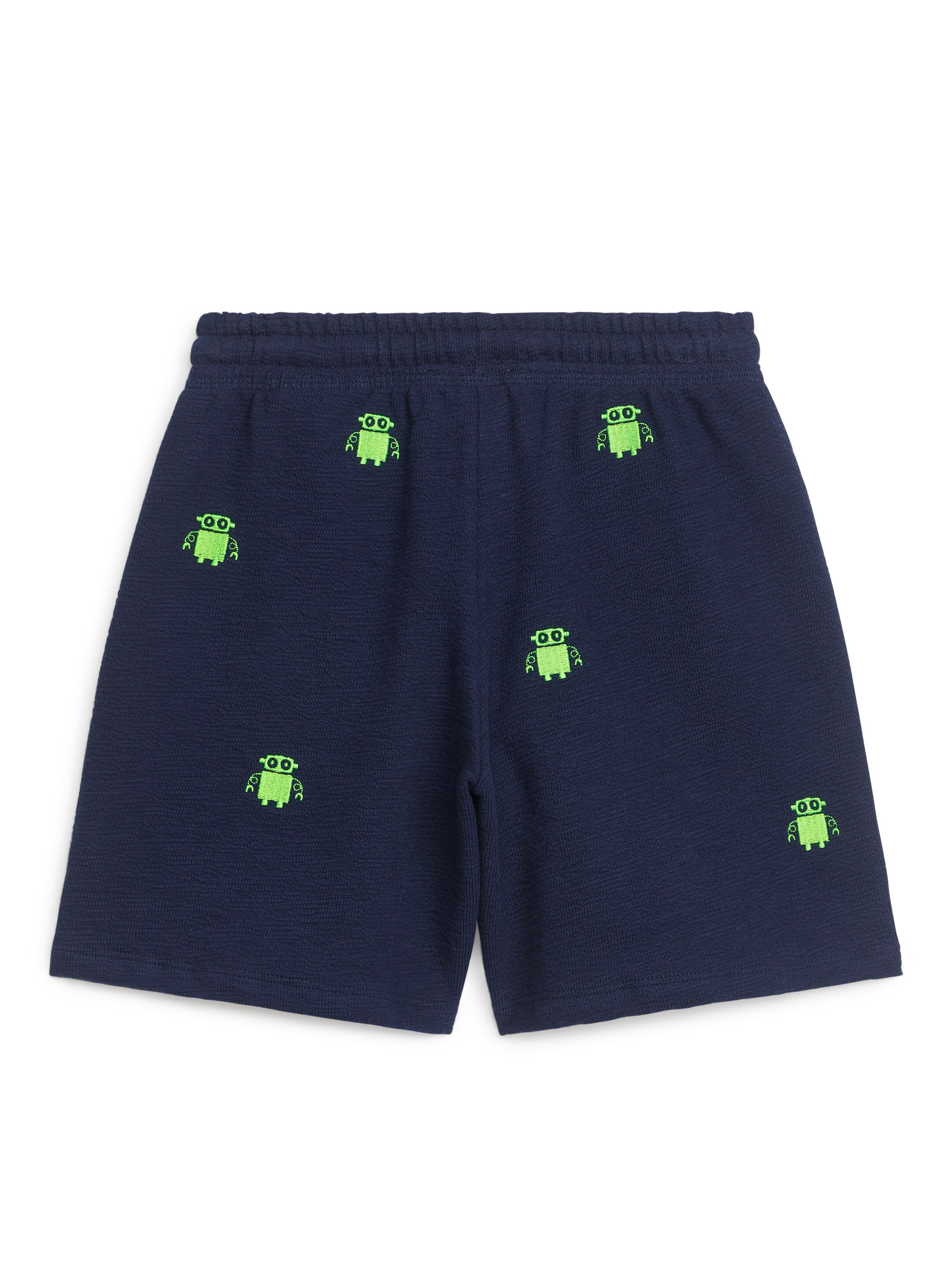 Sweatshorts med robotbroderi - Mörkblå/robotar - Regular fit - Children - StillMedia/DescriptiveStillLife - 1