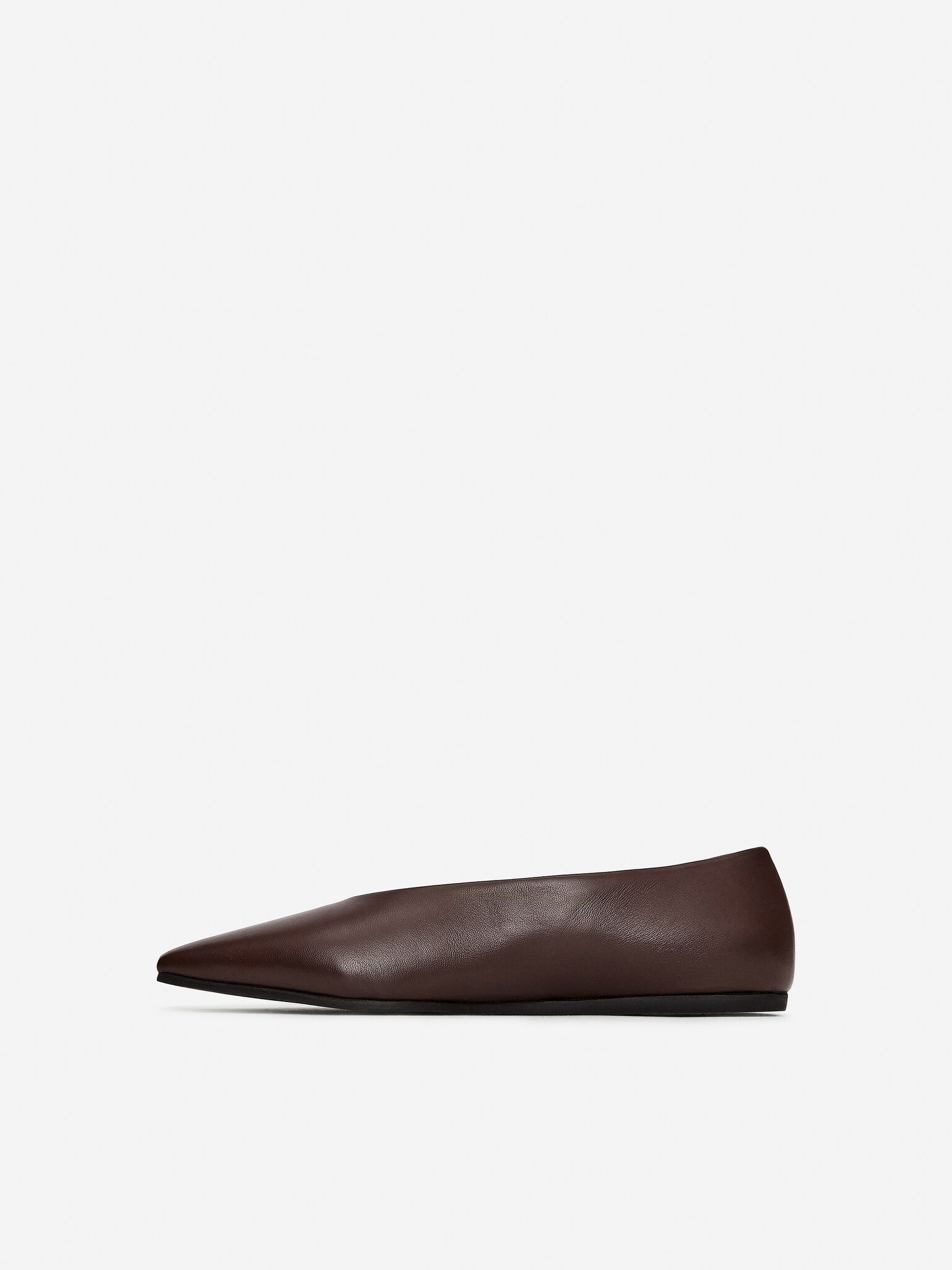 Leather Flats - Dark Brown - 4