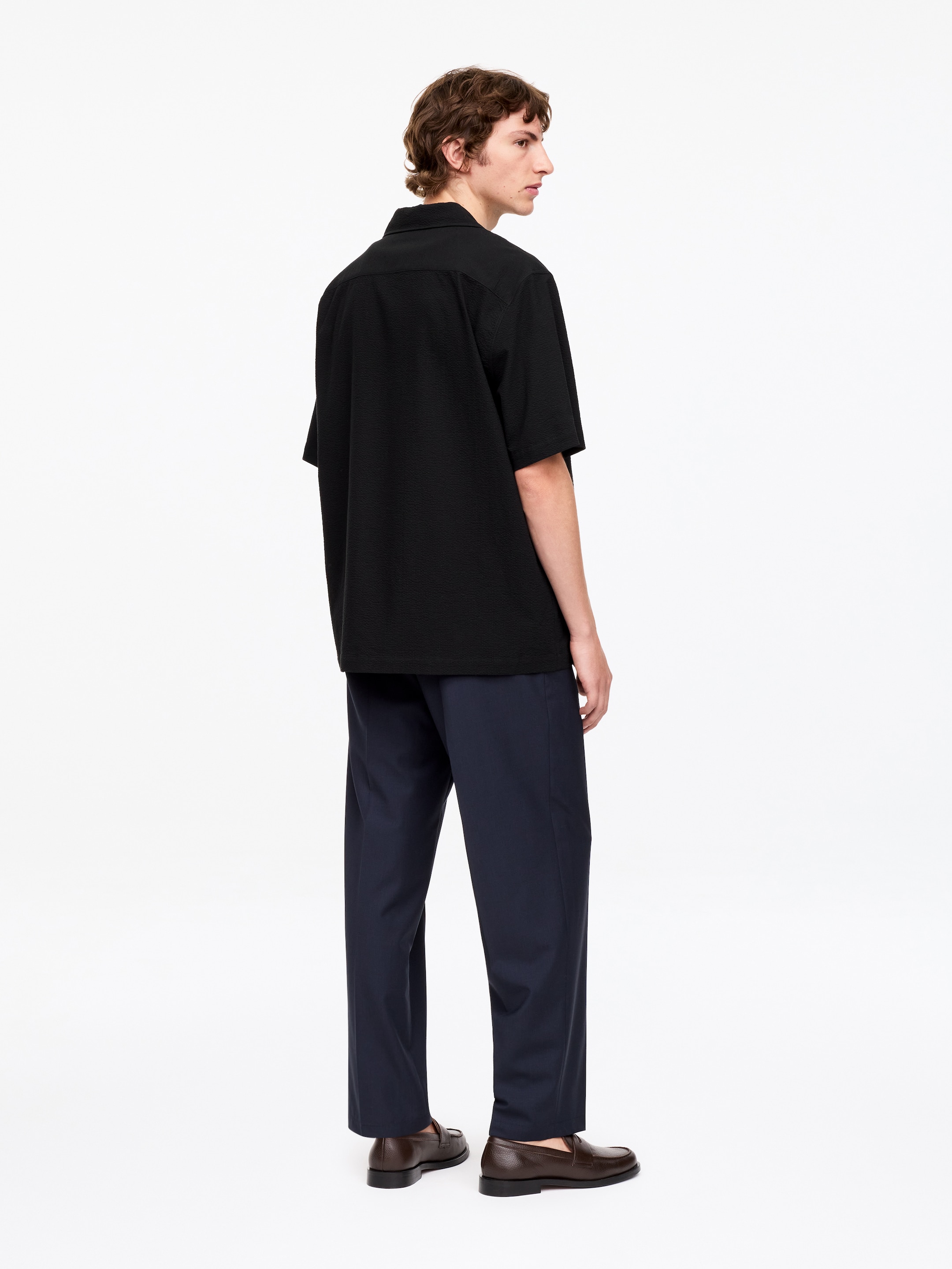 Seersucker Resort Shirt - Black - Regular fit - Men - StillMedia/Lookbook - 8
