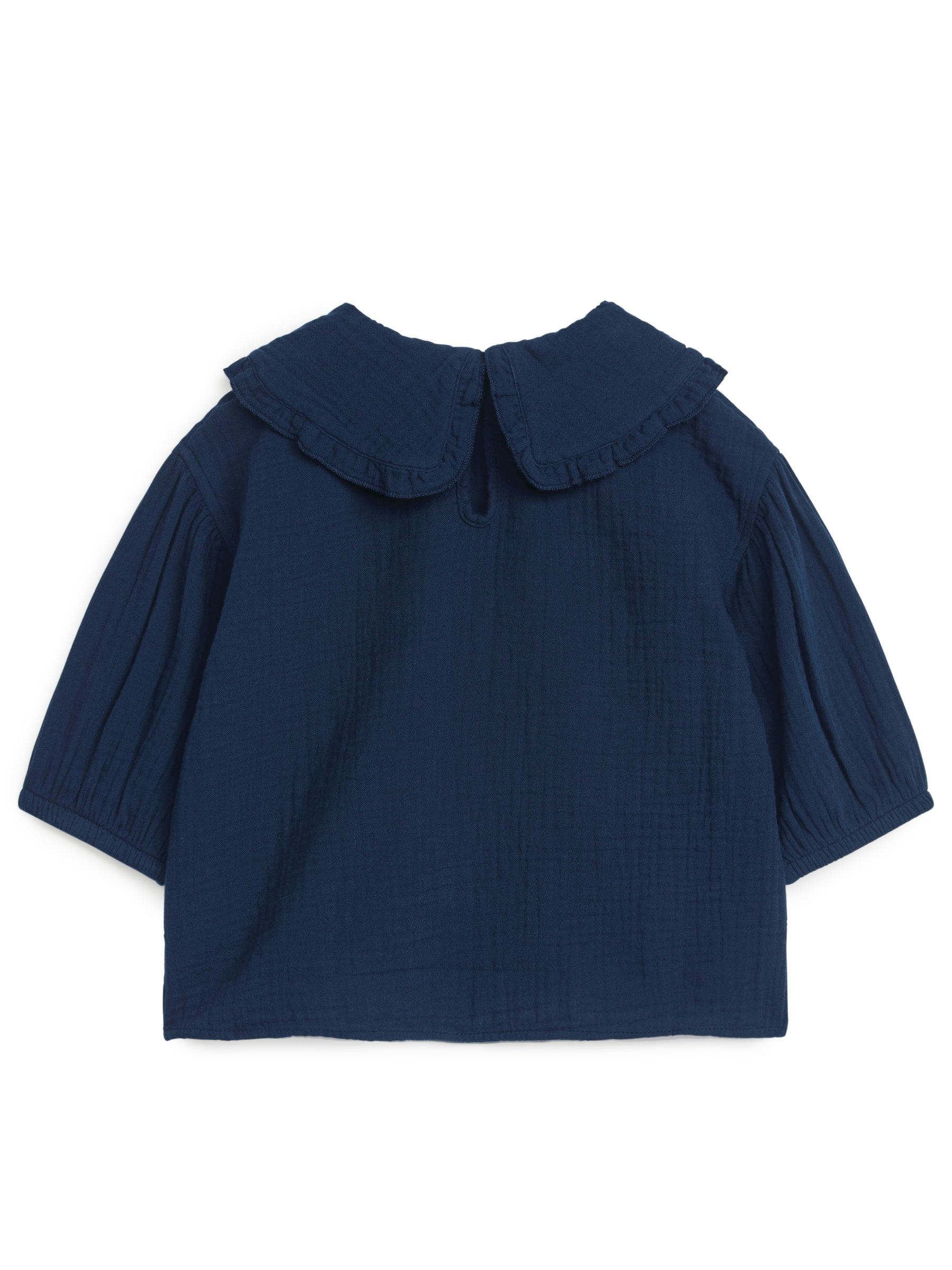 Bluse aus Nesseltuch mit Rüschenkragen - Dunkelblau - Regular Fit - Kinder - StillMedia/DescriptiveStillLife - 1