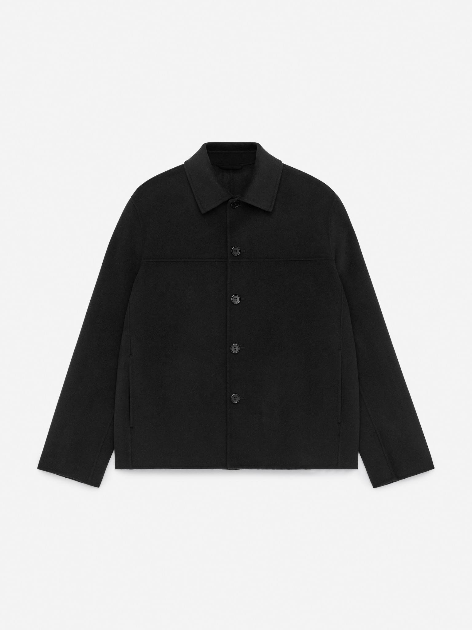 Dubbelvävd ulljacka - Off-black/Mörkblå/Mörkbeige - 2