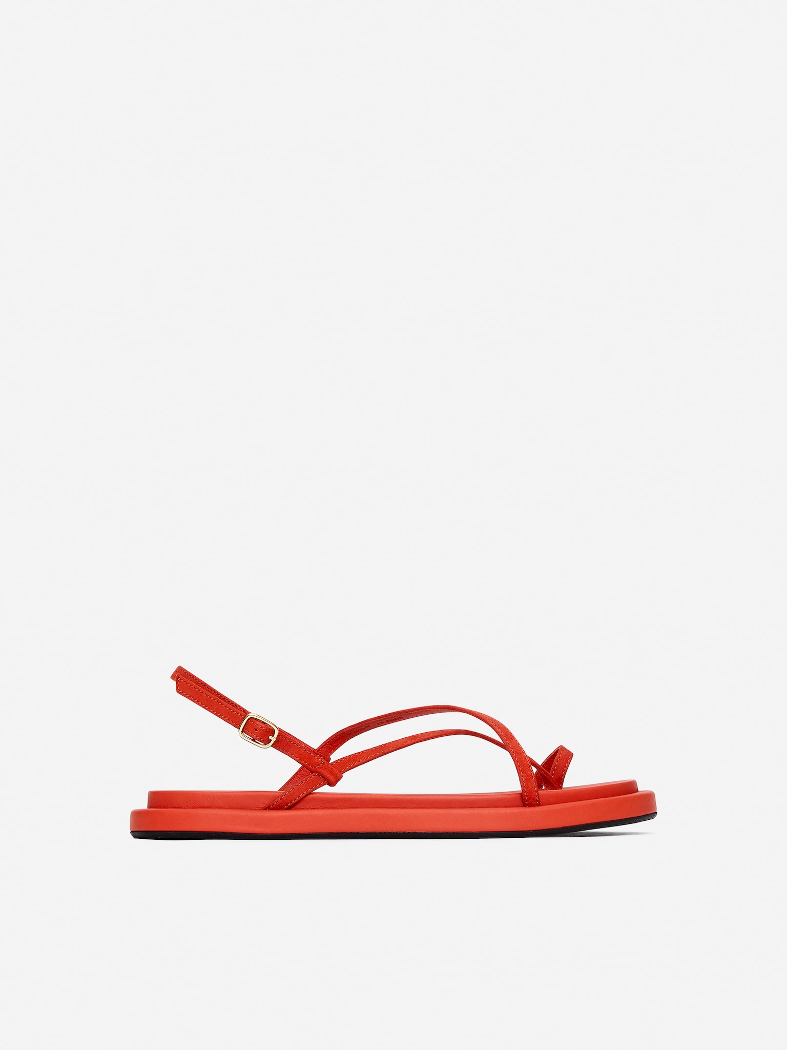 Sandales à brides en cuir - Orange/Marron - 2