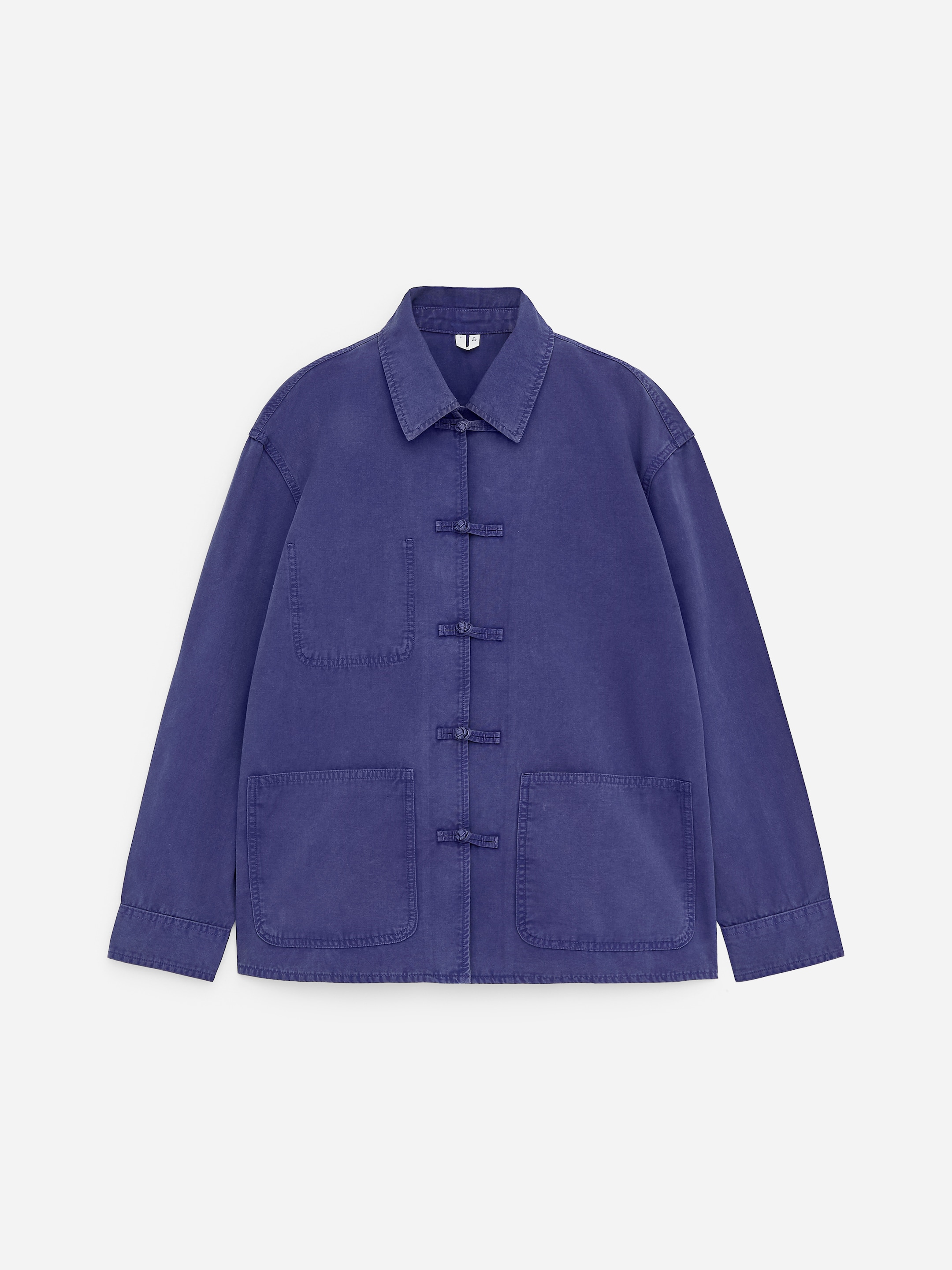 Knot-Button Overshirt-Blue-18918