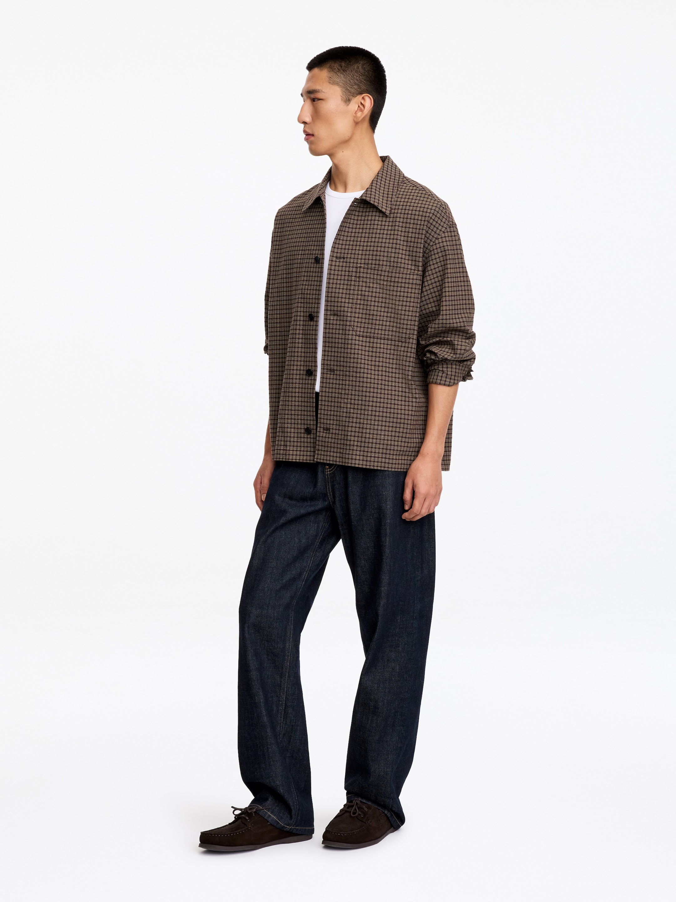 Chemise décontractée en seersucker - Marron/Carreaux - Relaxed fit - men - StillMedia/Lookbook - 8