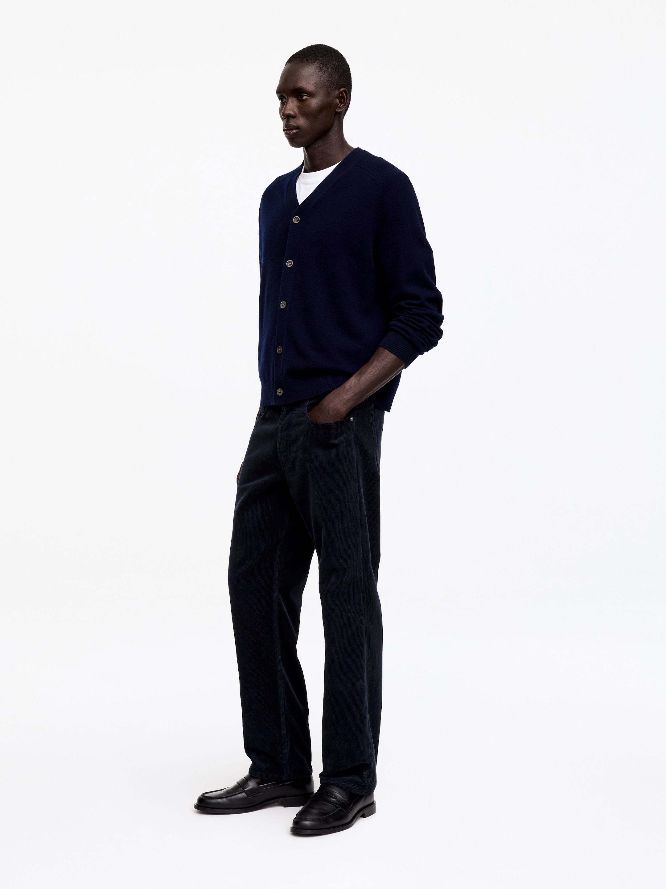 Pantalones de pana rectos OCEAN de corte amplio - Azul oscuro - Corte holgado - Men - StillMedia/Lookbook - 2