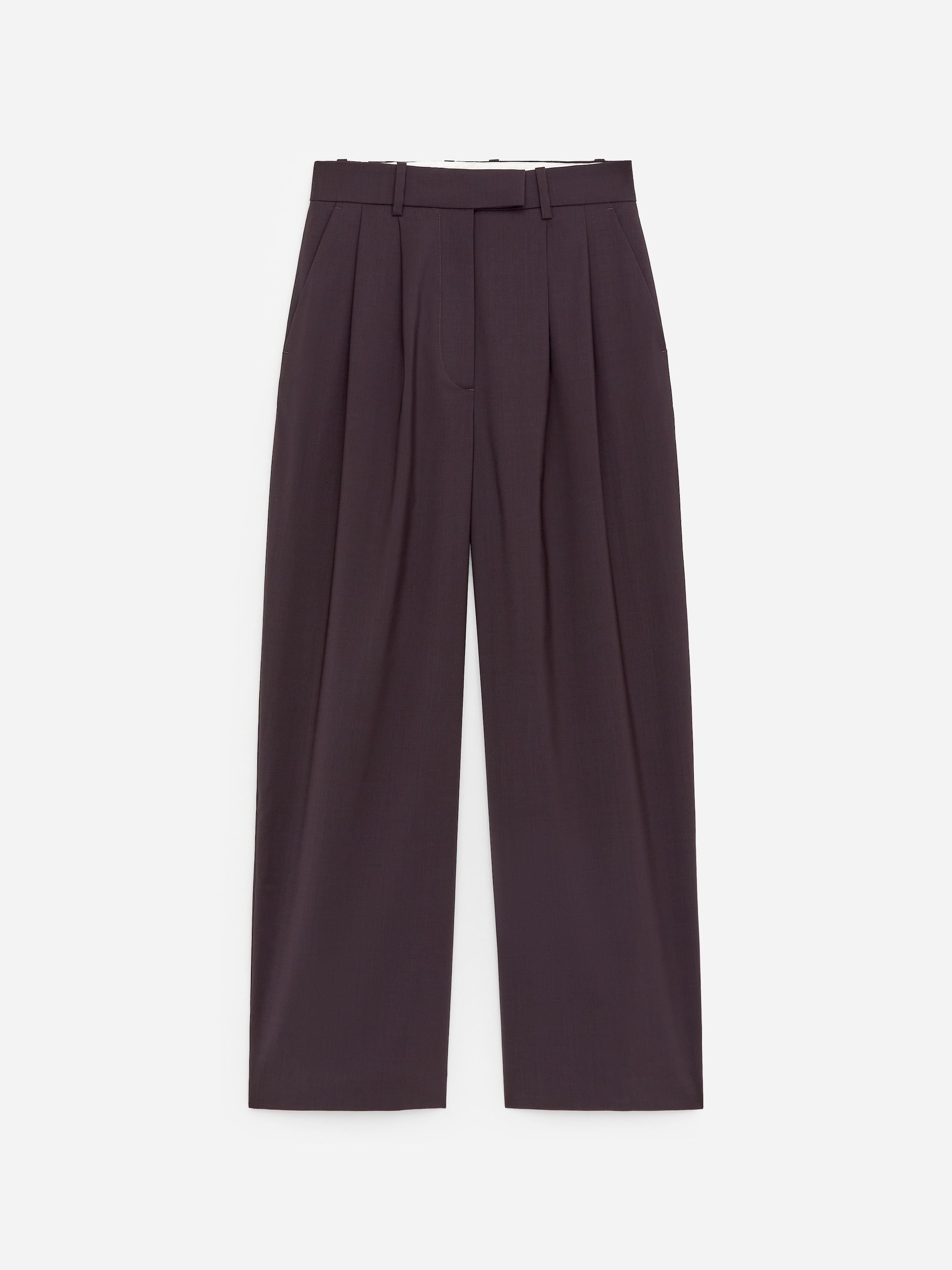 Wide Tailored Trousers - Dark Brown - Loose fit - Women - StillMedia/DescriptiveStillLife - 1