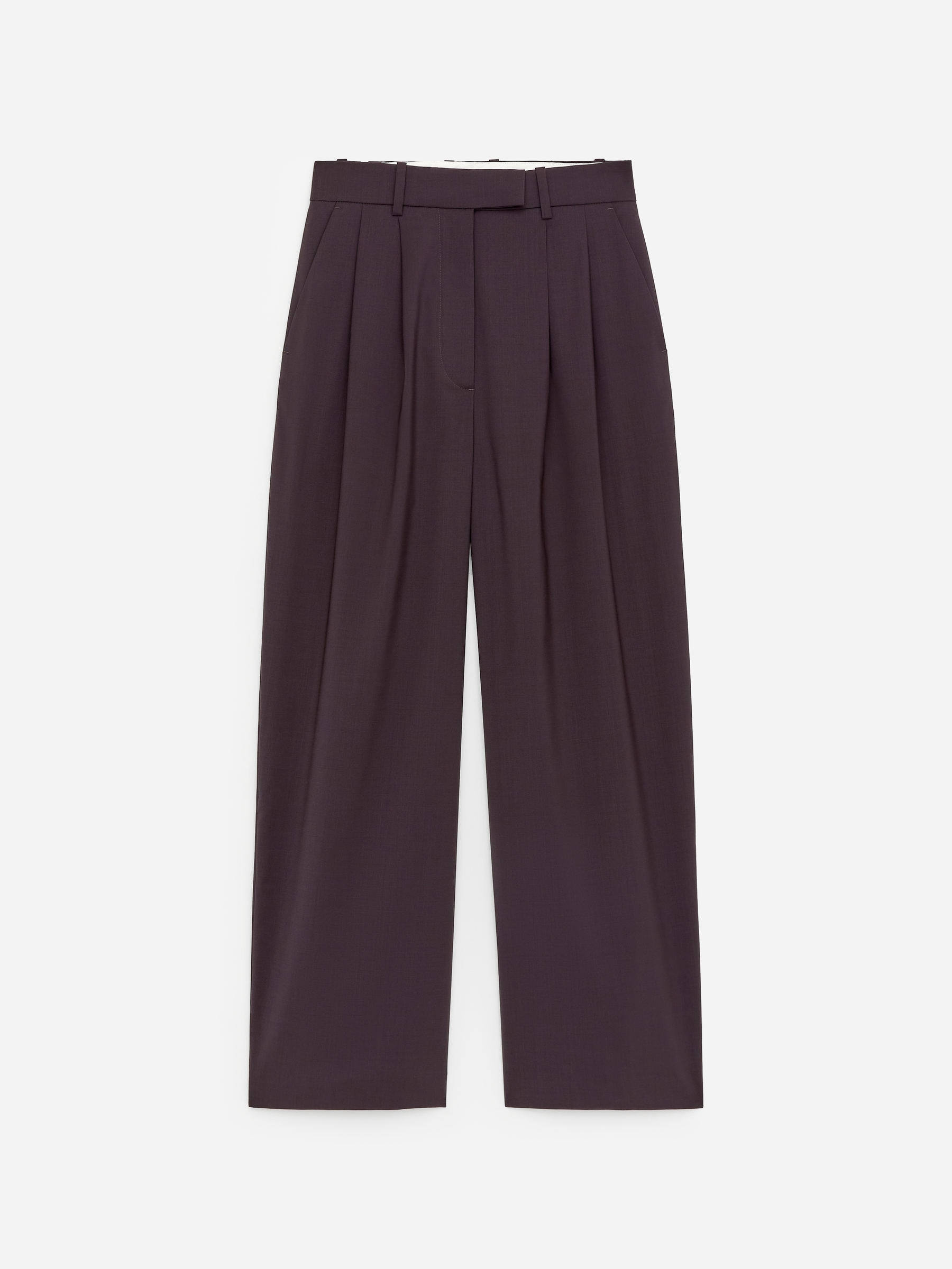 Szerokie eleganckie spodnie-#482F2F-18476