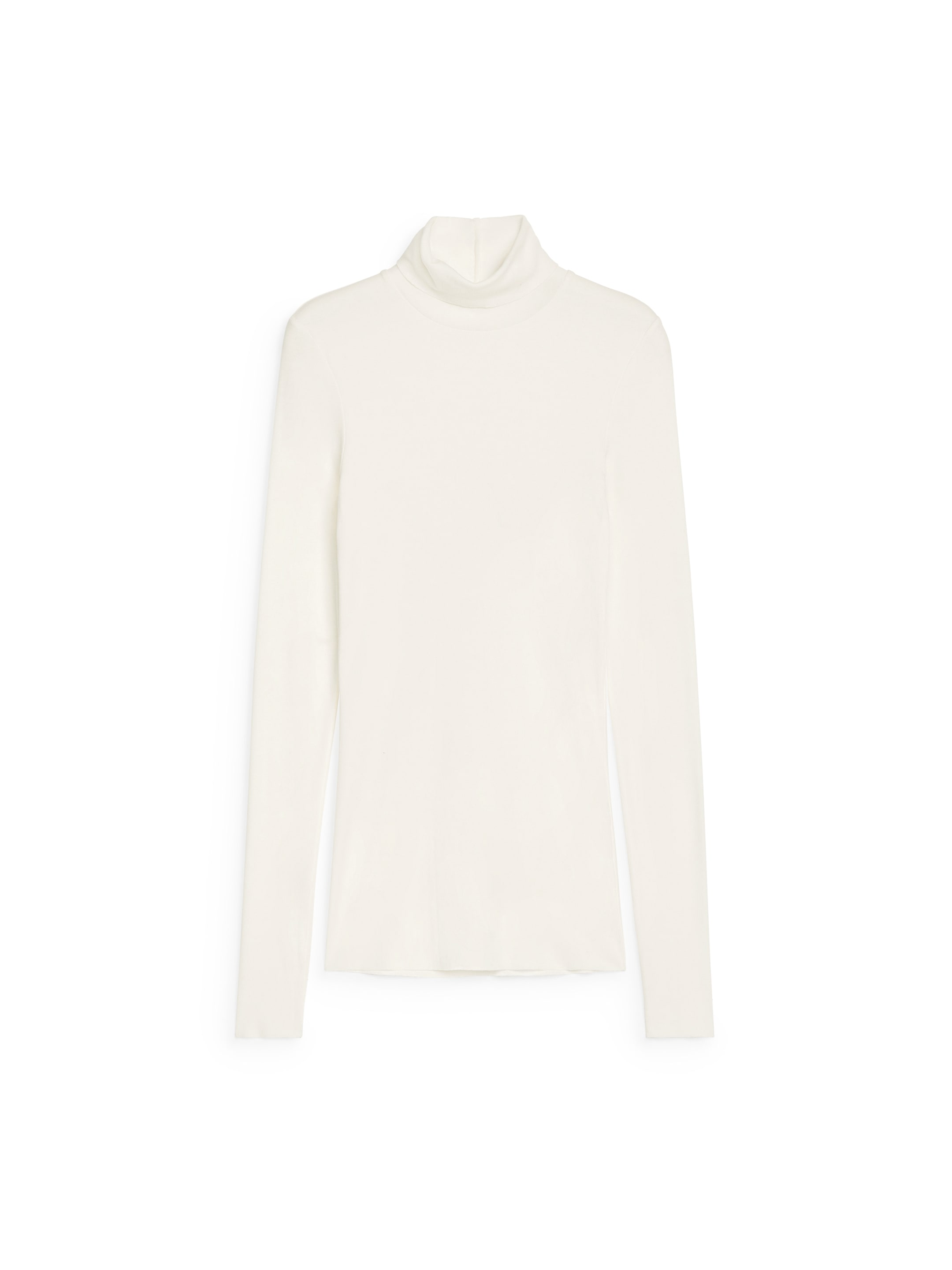 Roll-Neck Cotton Top-#F4F3E9-12511