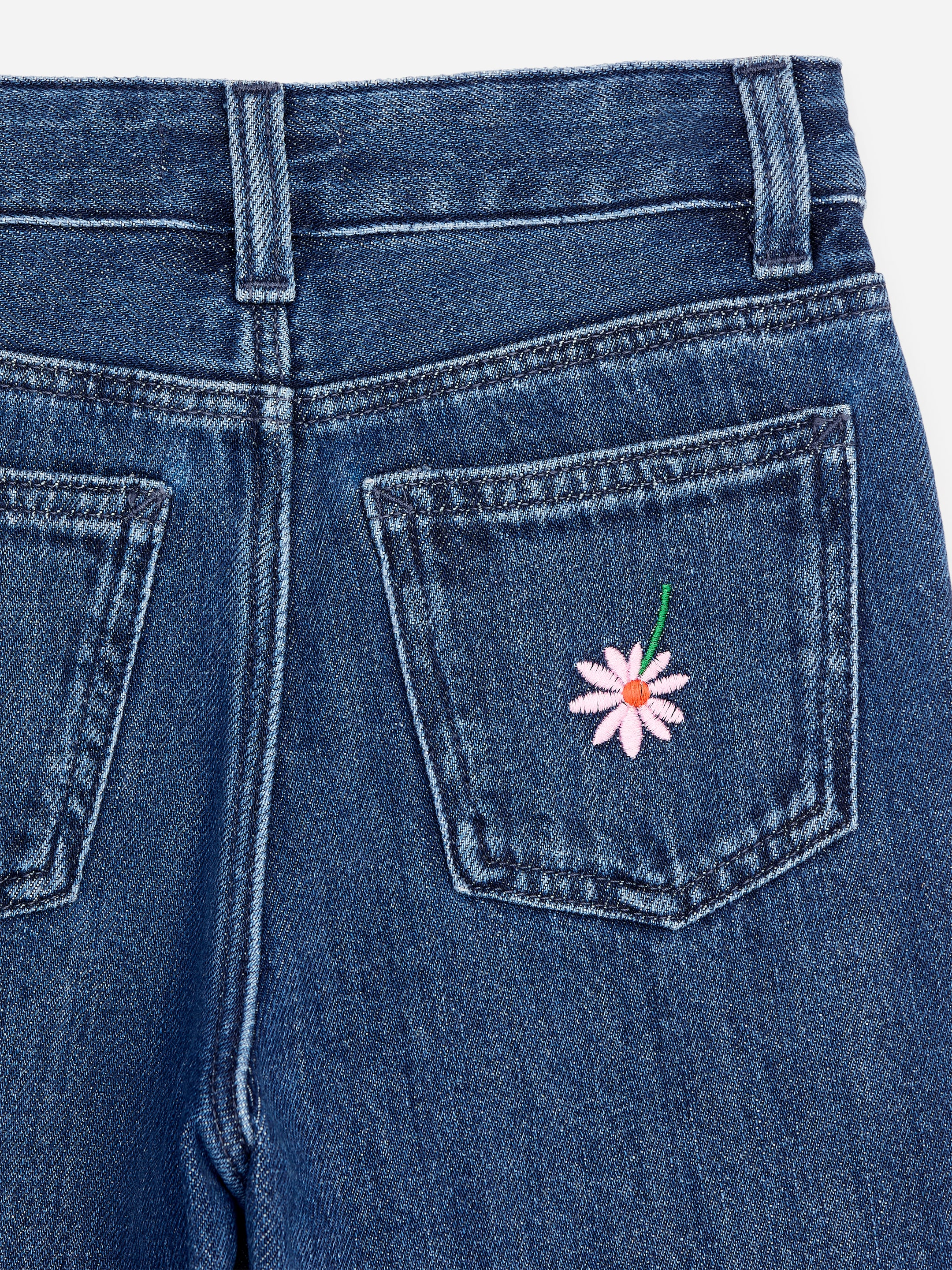 Embroidered Wide Leg Jeans - Dark Blue - Regular fit - Children - StillMedia/DescriptiveDetail - 1