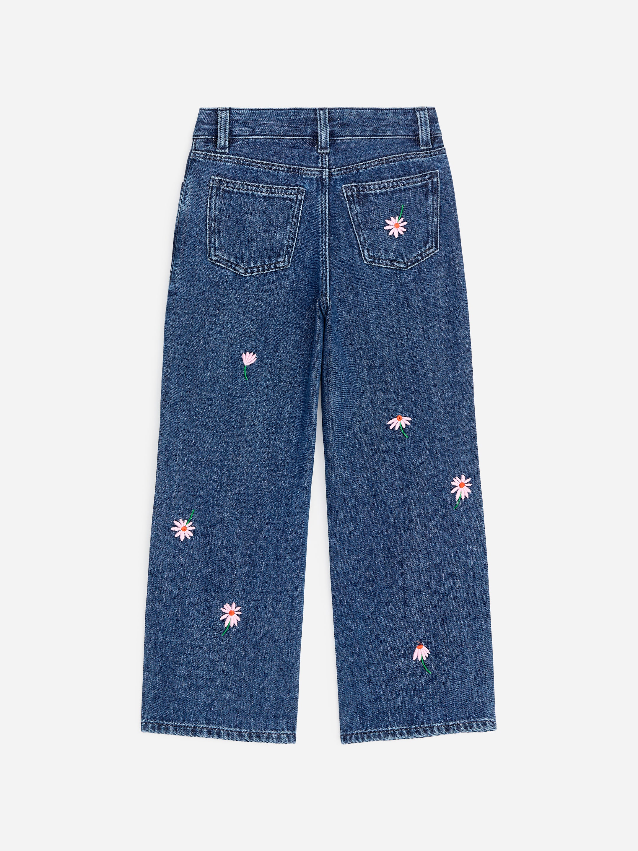 Embroidered Wide Leg Jeans - Dark Blue - Regular fit - Children - StillMedia/DescriptiveStillLife - 2