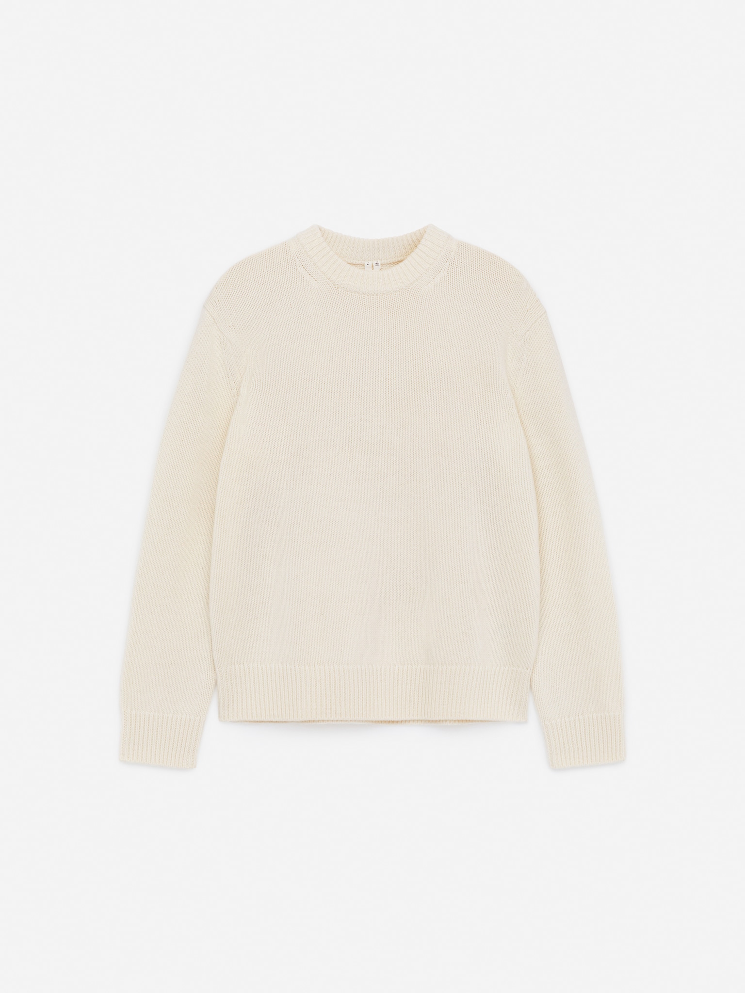 Vastag kötött gyapjúkeverék pulóver - Off White/Beige Melange/Dark Blue