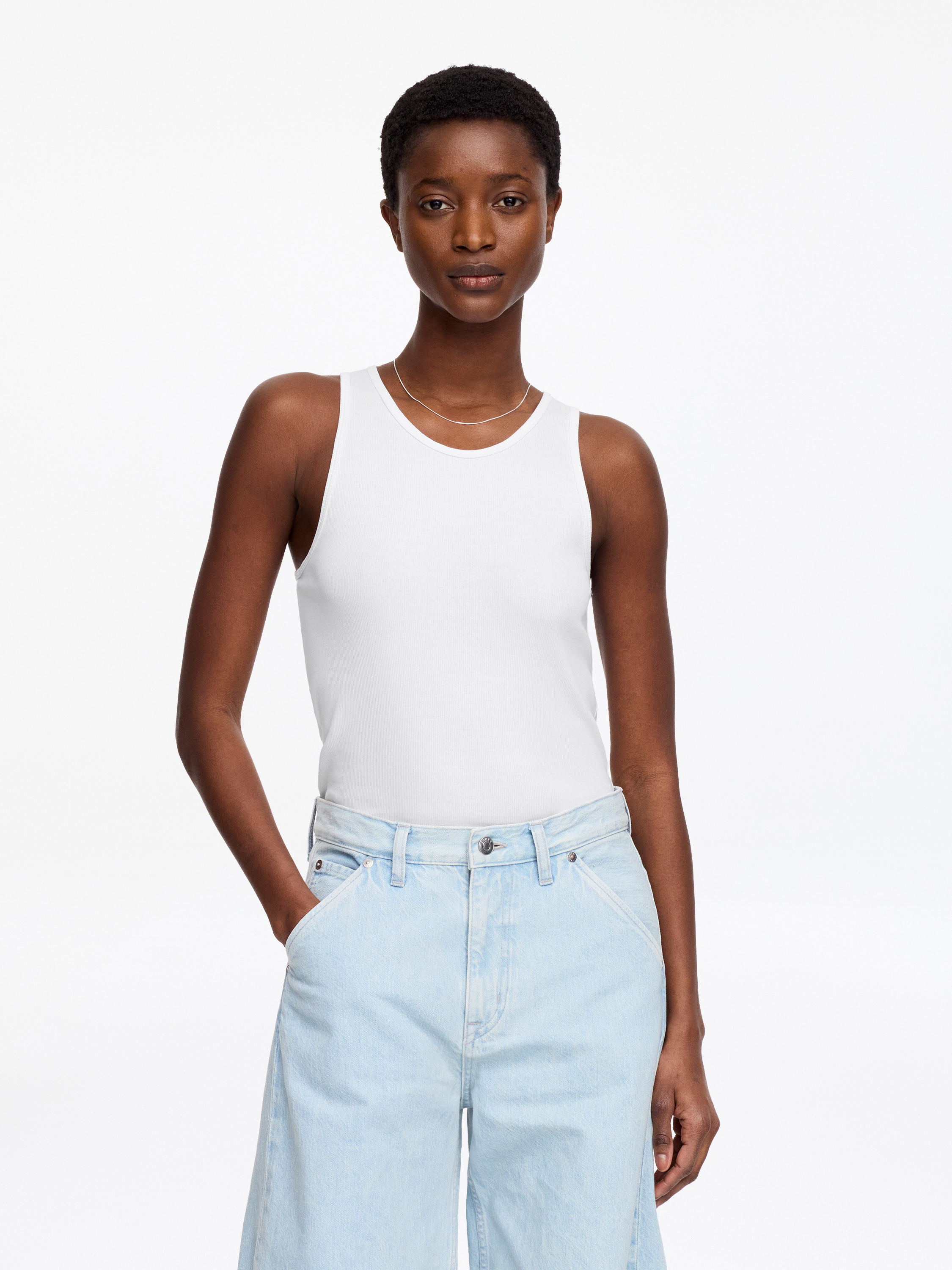 Ribbed Tank Top – White – Women – ARKET GB