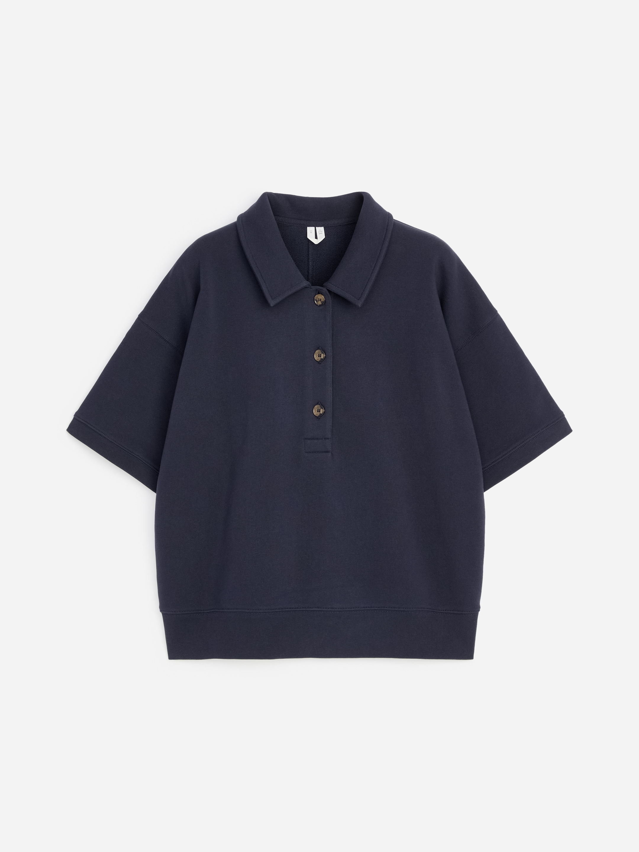 French Terry Polo Sweatshirt-#0A041F-19457
