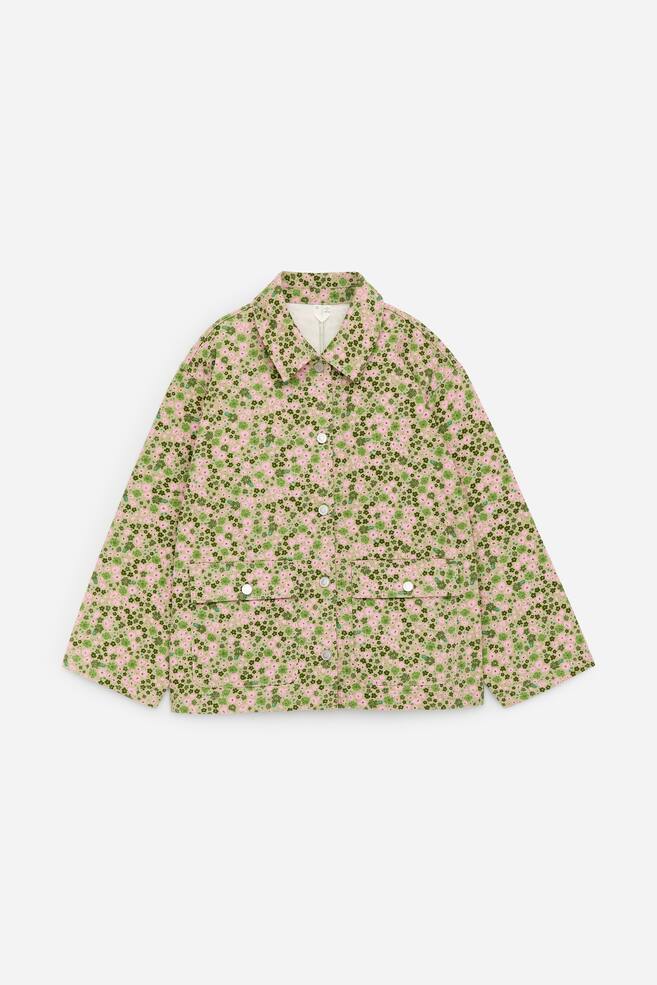 Denim jack met A-lijn-model - Groen/roze - 1