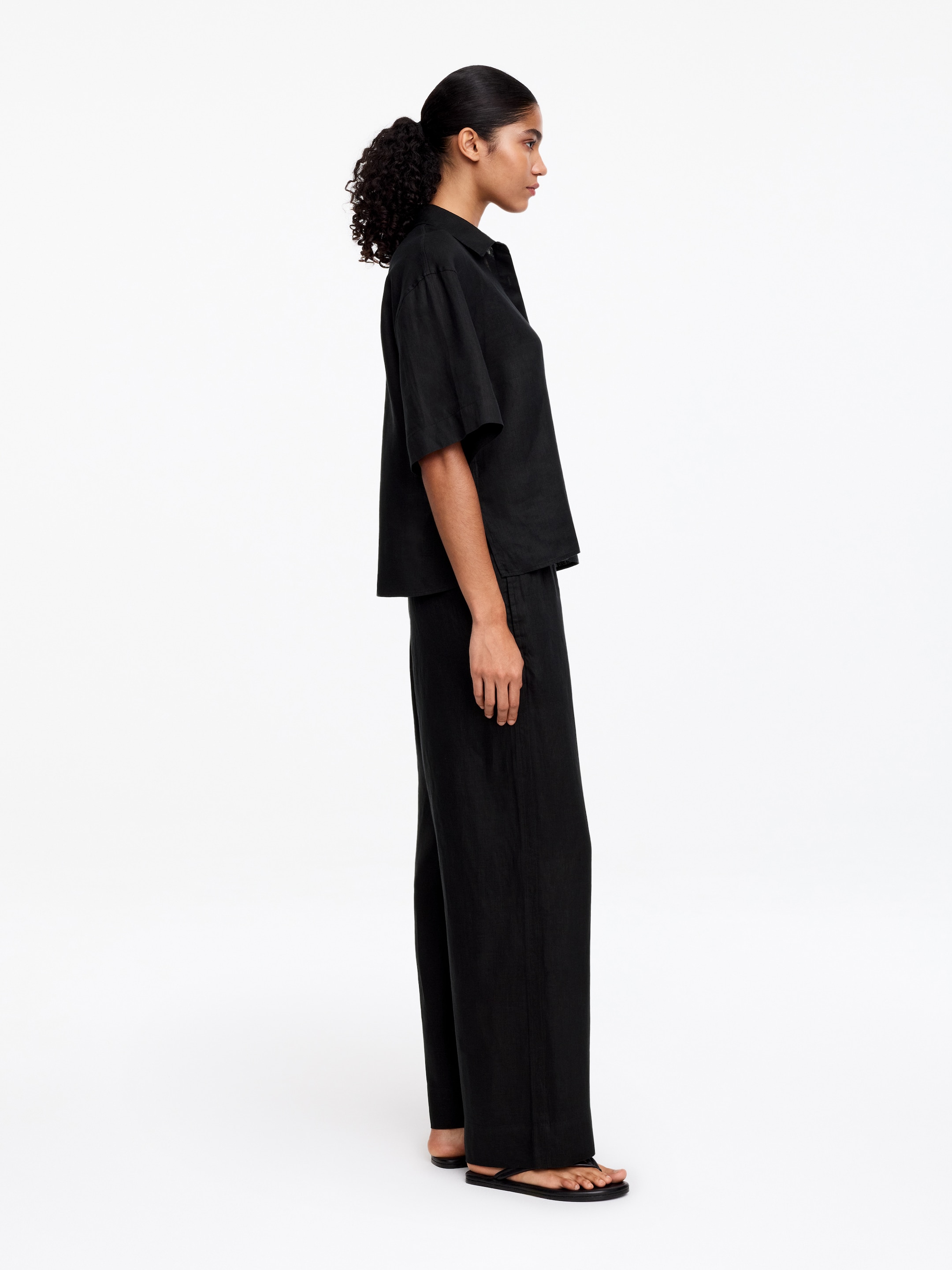 Camisa de lino holgada - Negro - Corte holgado - Women - StillMedia/Lookbook - 9