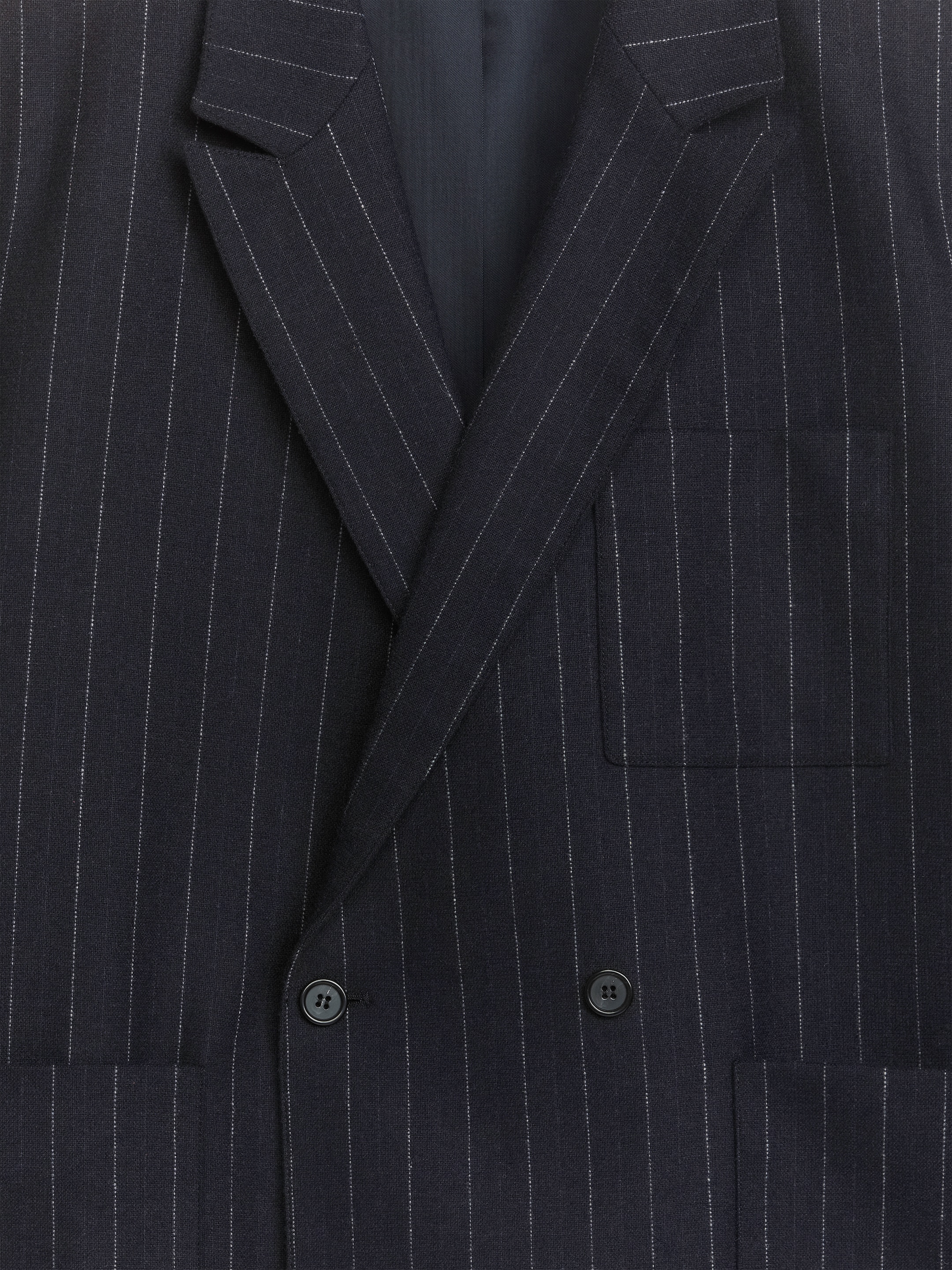 Kavaj i ullblandning - Marinblå/kritstrecksrandig - Regular fit - Men - StillMedia/DescriptiveDetail - 1