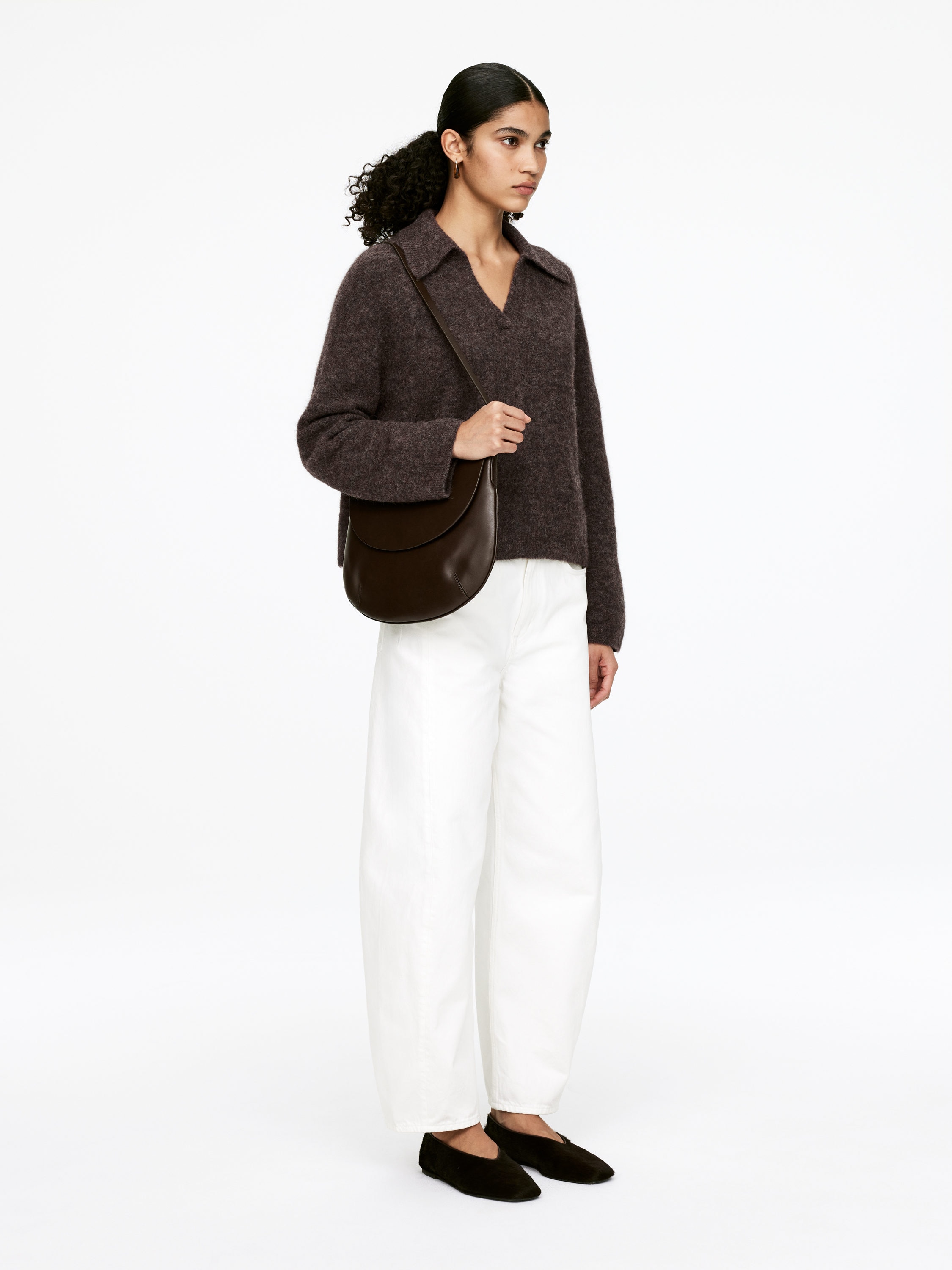 Alpaca-Wool Blend Jumper - Brown - Loose fit - Women - StillMedia/Lookbook - 3