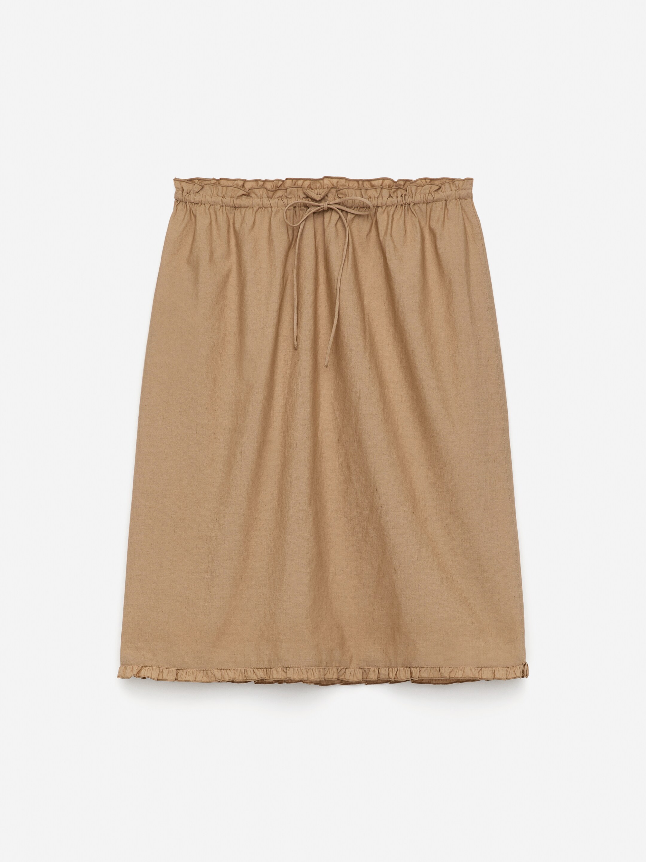 Vezi imaginea mai mare: Fustă cu volane din in și bumbac - Bej - FEMEI | H&M RO 5