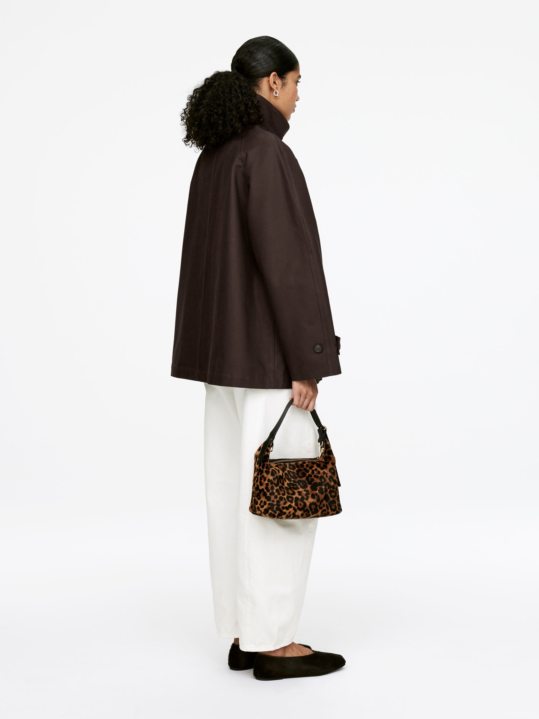 Cotton Jacket - Dark Brown - Loose fit - Women - StillMedia/Lookbook - 5