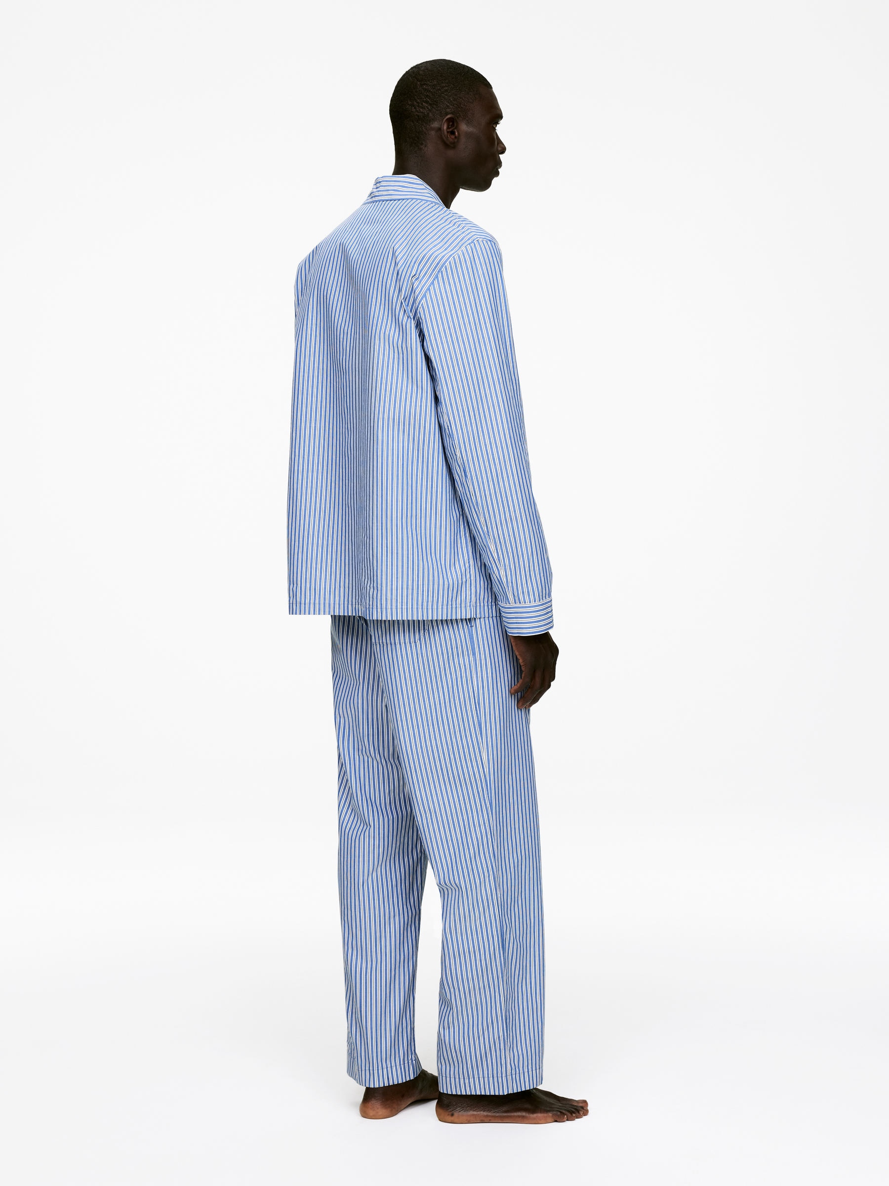 Pyjamasskjorta i poplin - Blå/vit - Regular fit - Men - StillMedia/Lookbook - 4