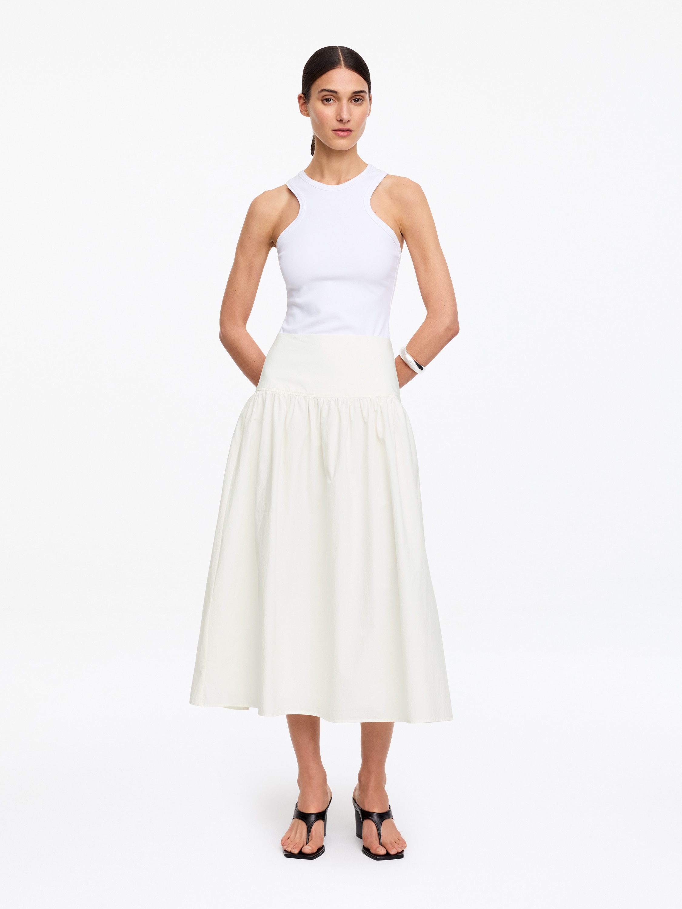 Seersucker Skirt – White – Women – ARKET DK