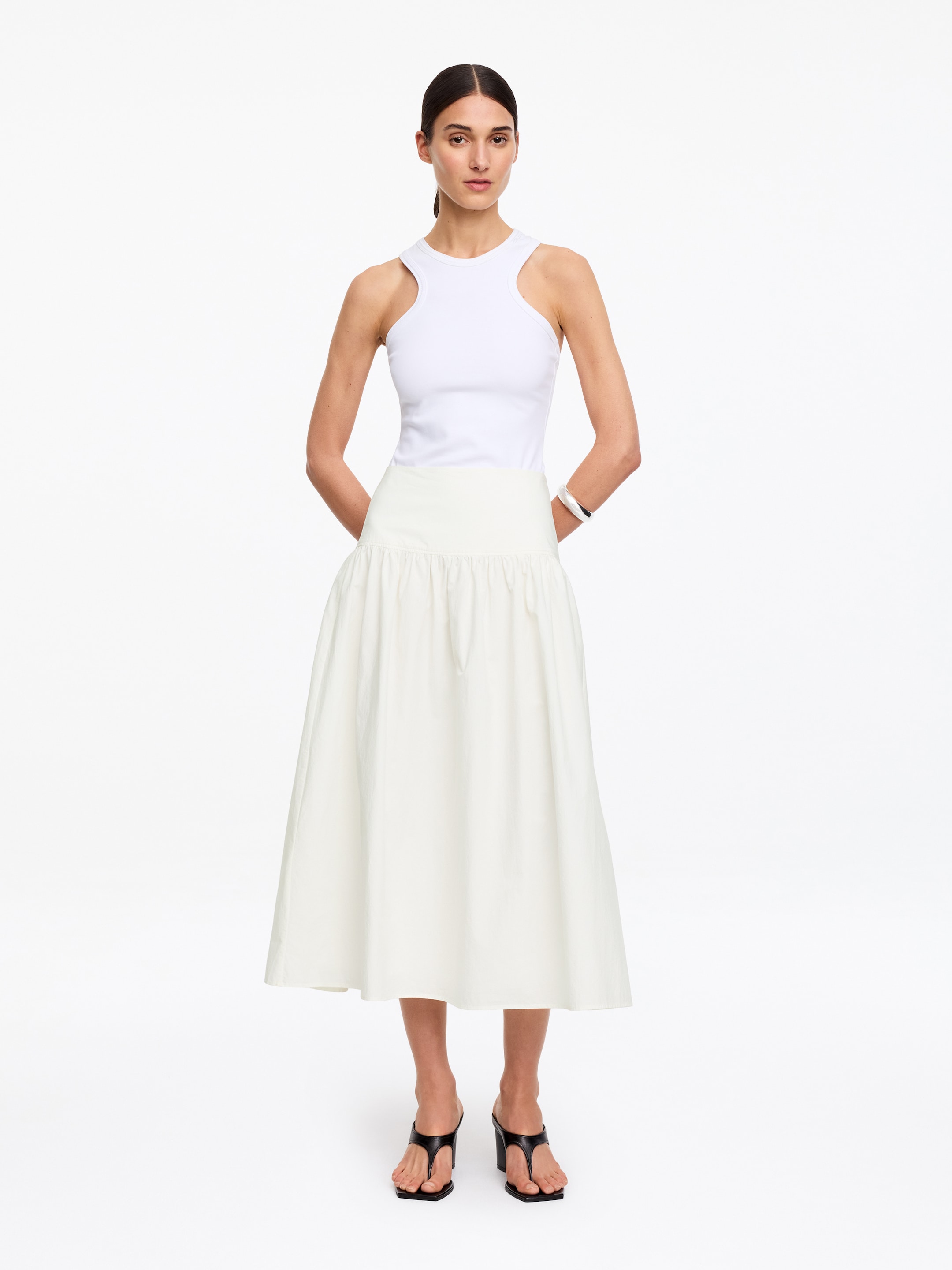 Seersucker Skirt-#ffffff-19092