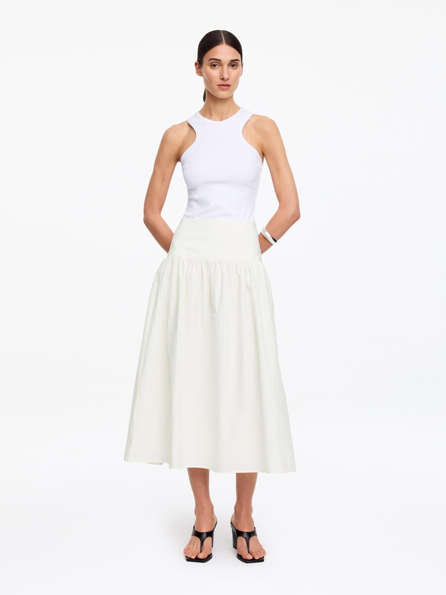 ARKET Women's  Seersucker Skirt White,  size 36
