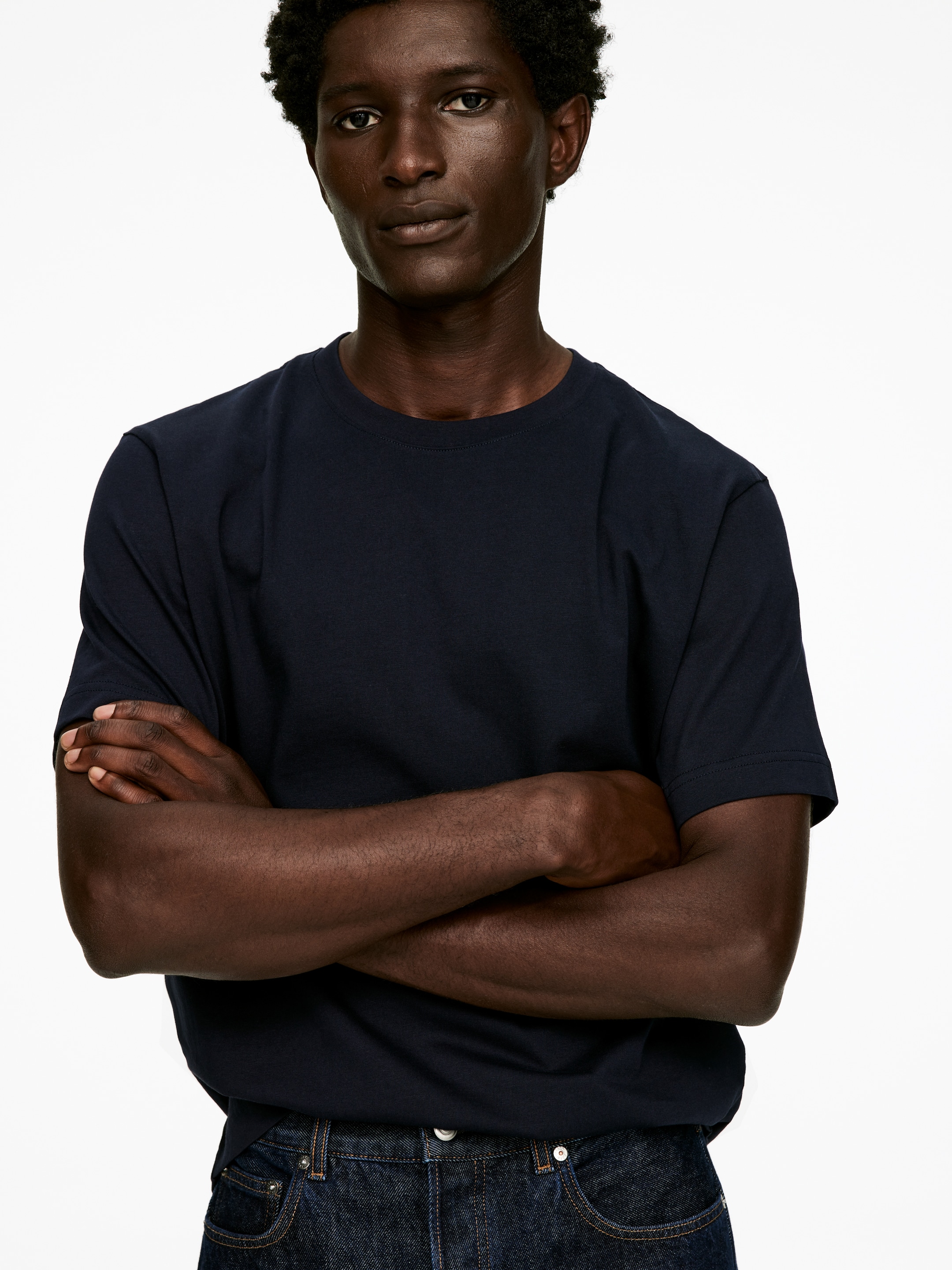 Visa större bild: 220 GSM Relaxed T-Shirt - Mörkblå - HERR | H&M SE 4