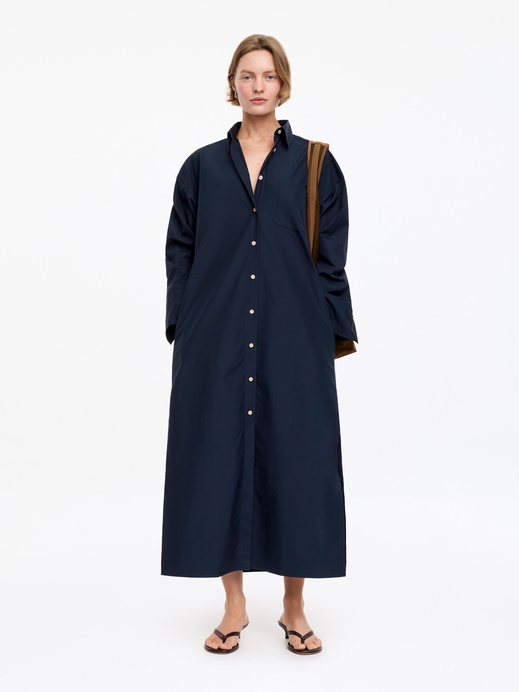 Cotton Shirt Dress-#0A041F-19797