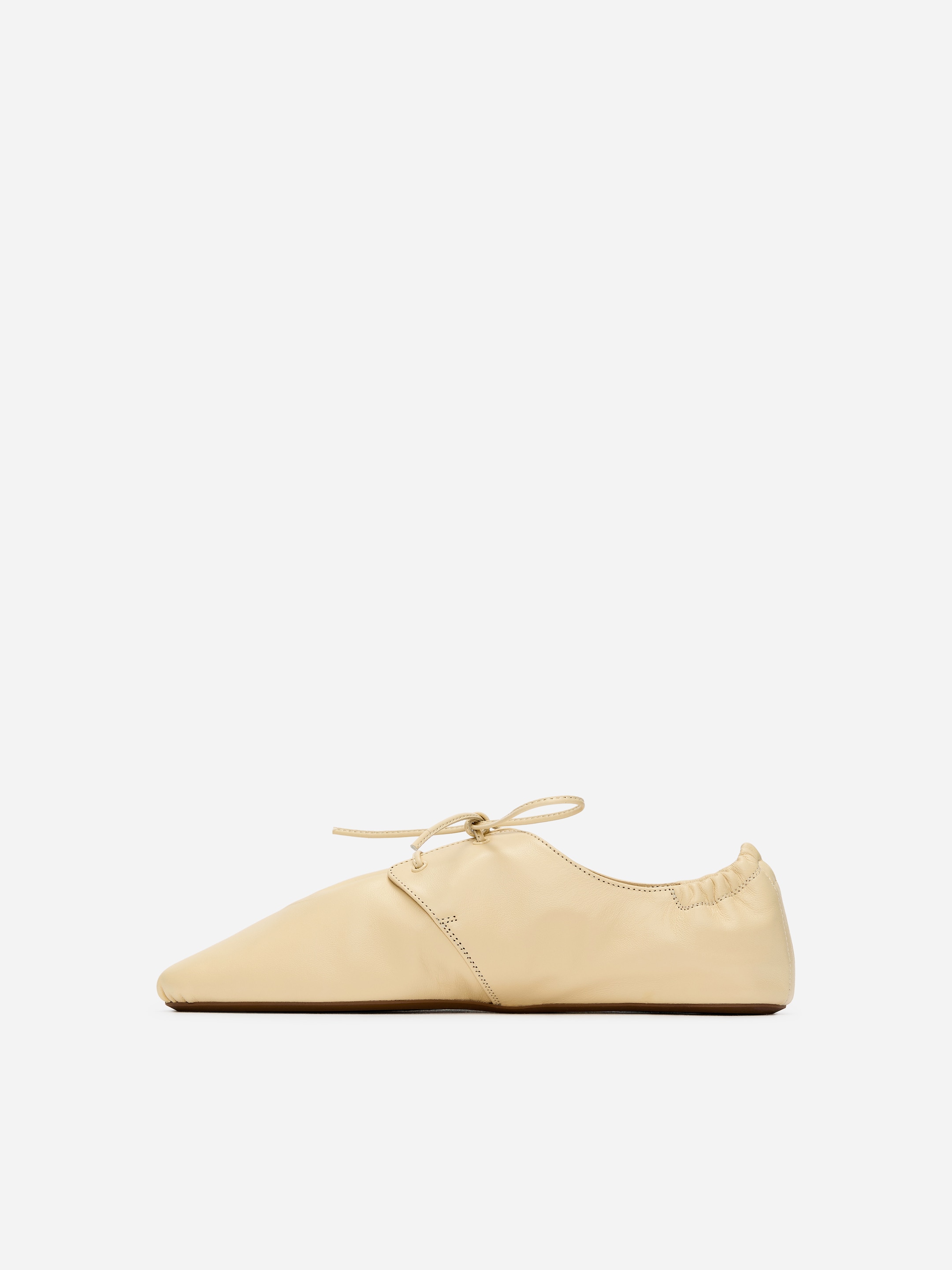 Soft Leather Lace-Up Shoes - Light Yellow - Women - StillMedia/DescriptiveStillLife - 4