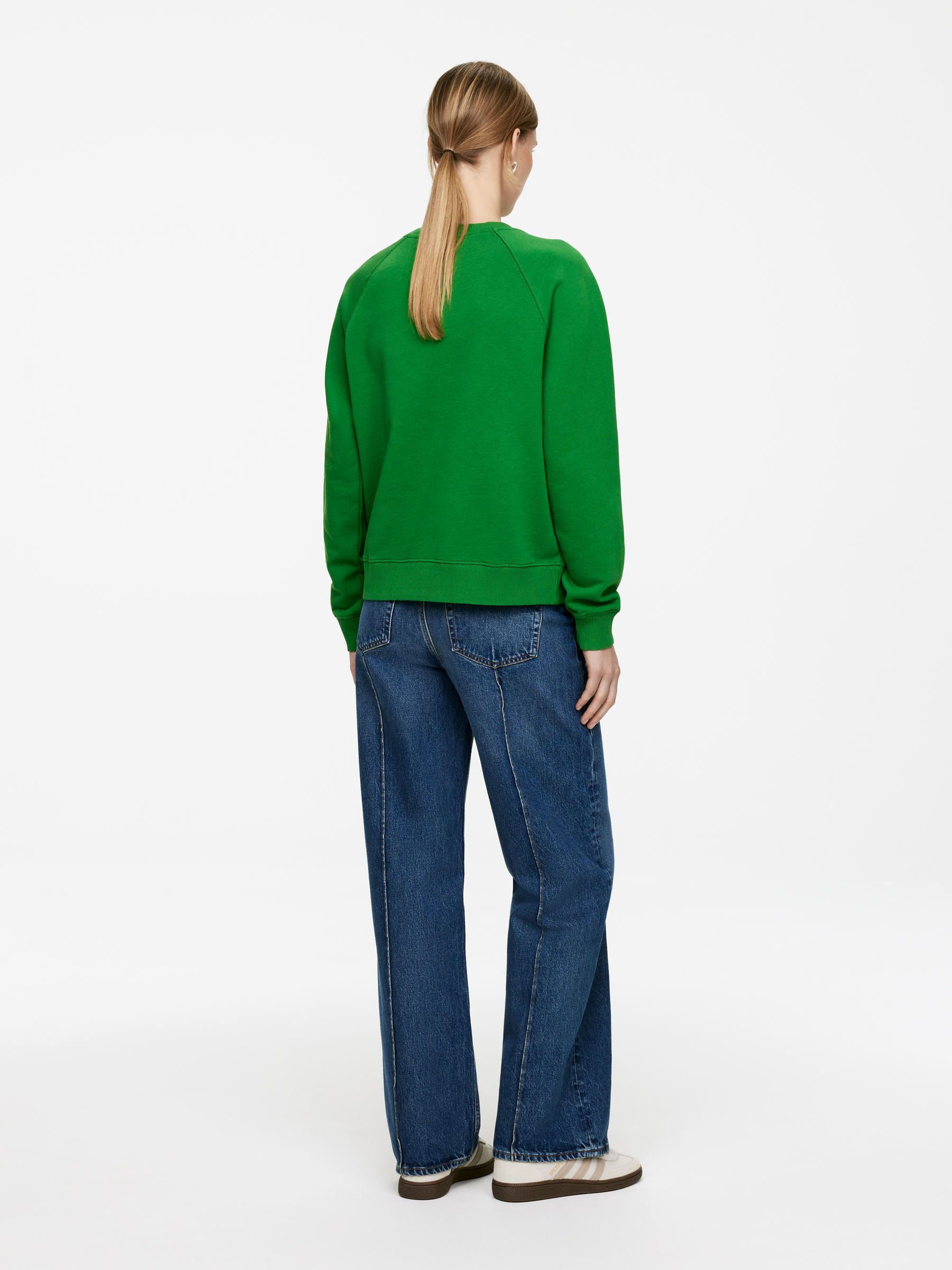 Terry Sweatshirt - Green - Regular fit - Women - StillMedia/Lookbook - 4