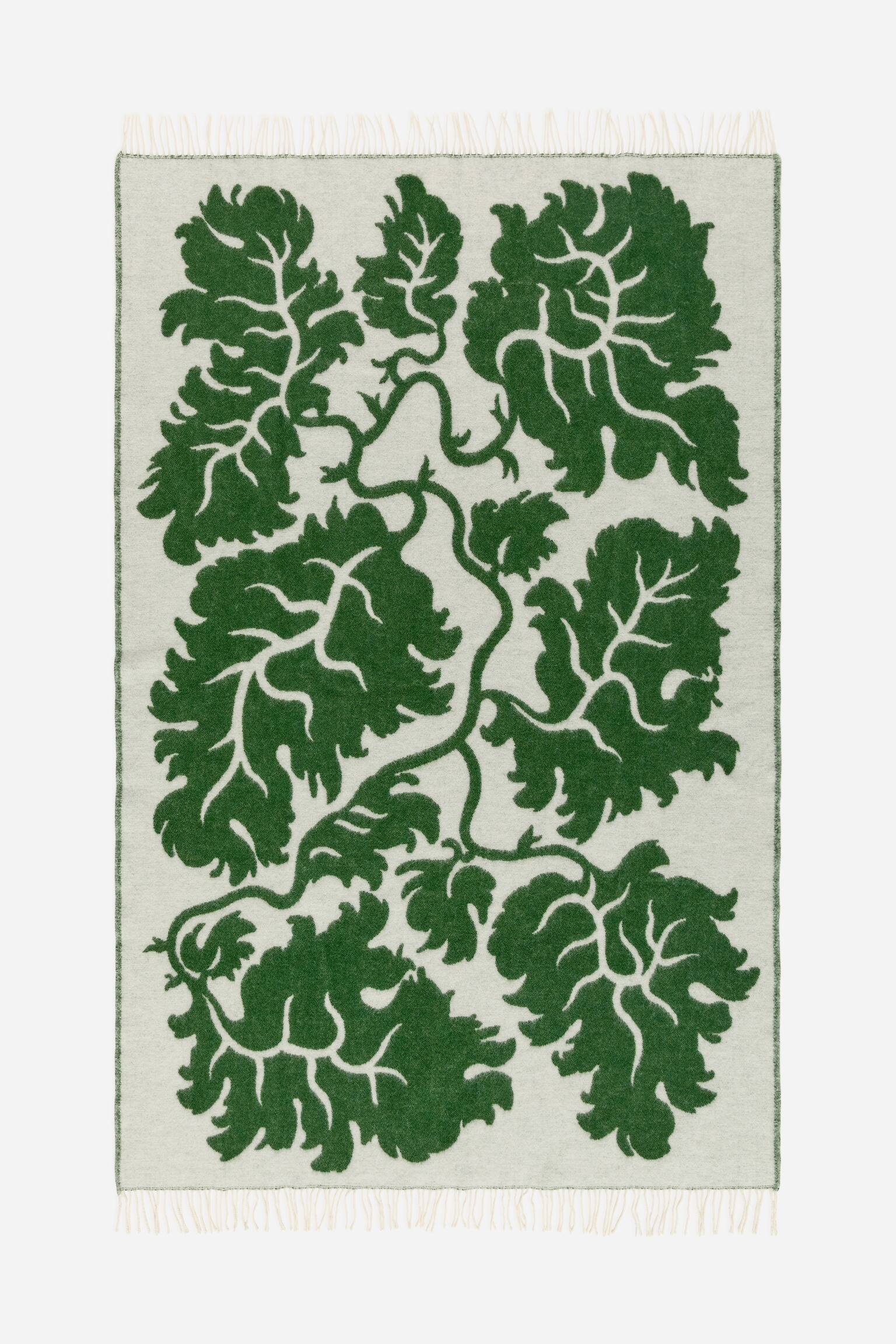 Μάλλινη κουβέρτα Klippan - Λευκό/Πράσινο - 3