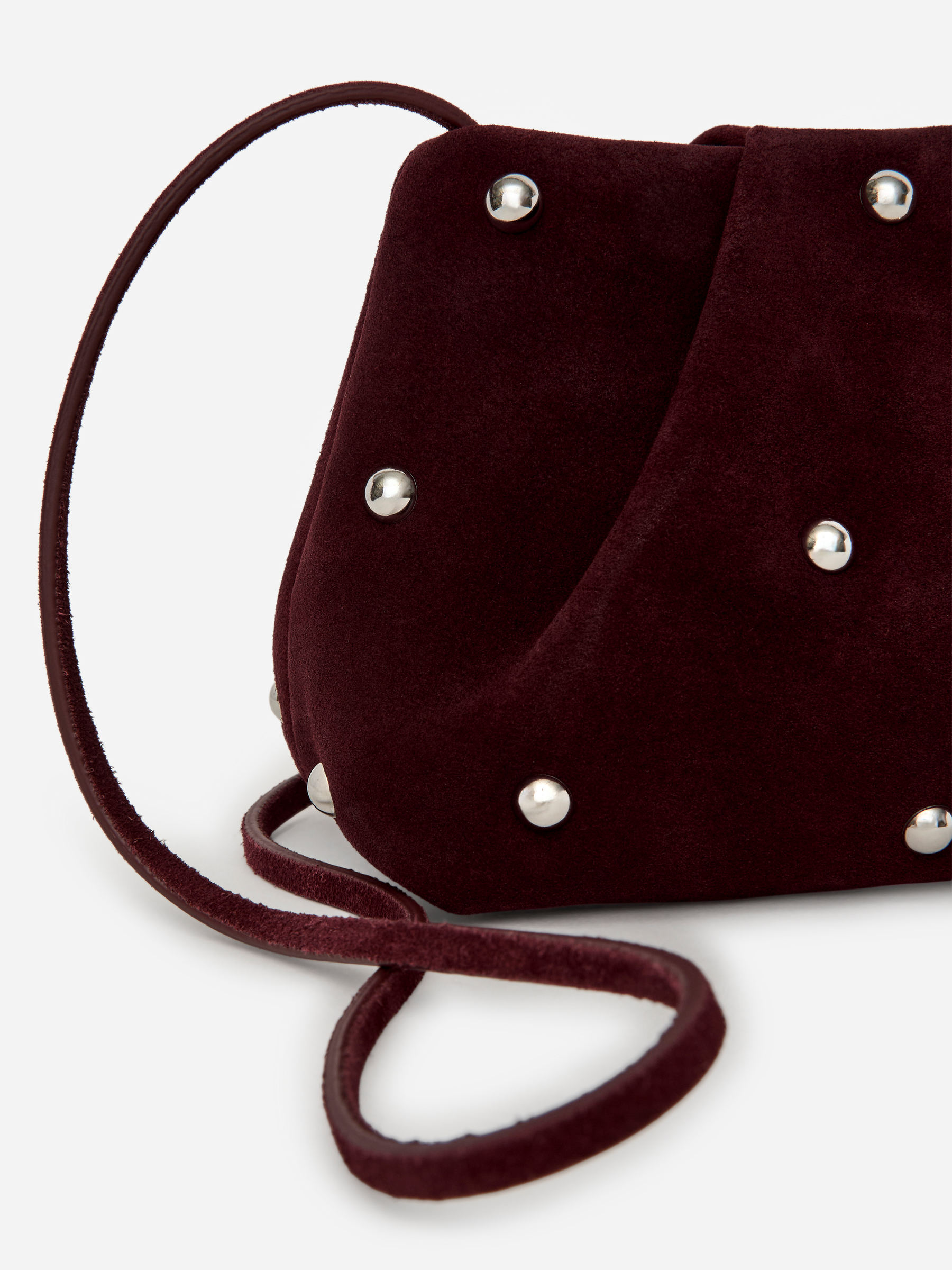 Pochette cloutée en daim - Bordeaux - Femme - StillMedia/DescriptiveDetail - 4